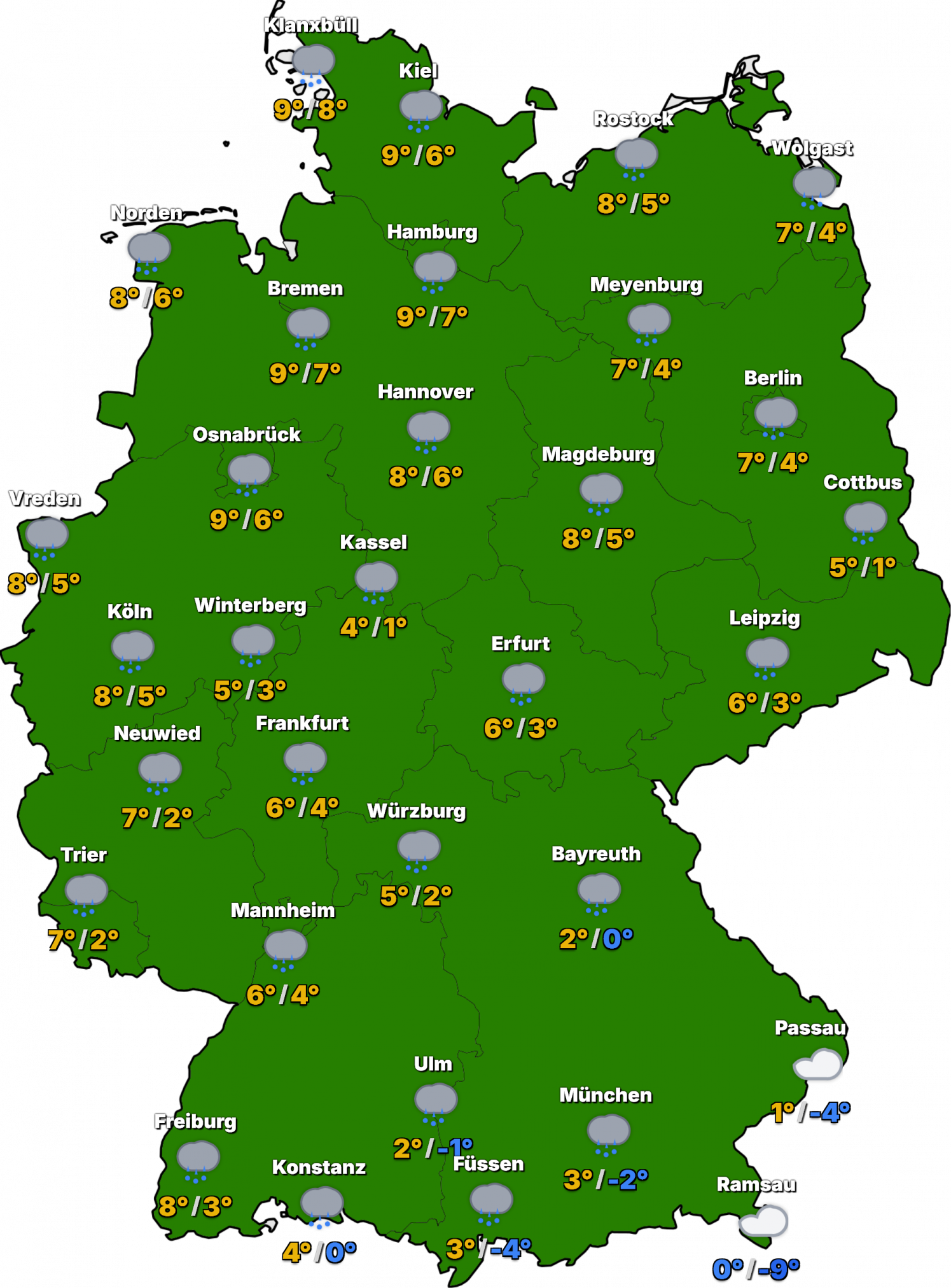 STUDIO-Deutschland-2025-11-261-1495x2024 Deutschlands Süden zeigt sich winterlich – im Norden und Westen wird es allmählich mit Übergreifen der Tiefs vom Atlantik milder und immer wieder nass!