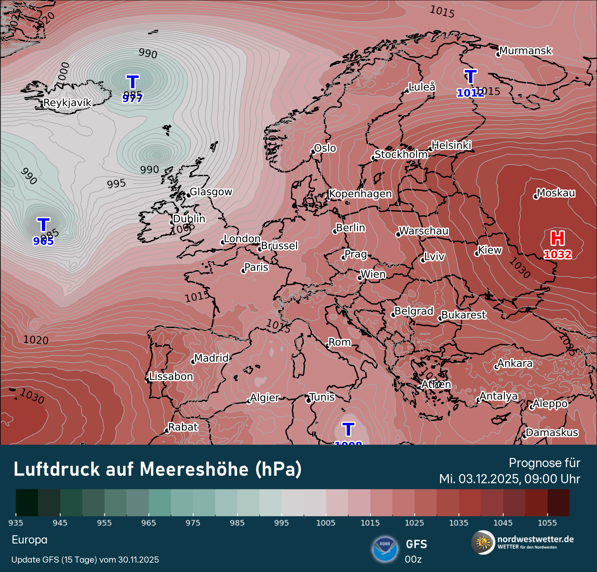gfs_301125_bodendruck 14-Tage Trend | Kein Winterwetter in Sicht