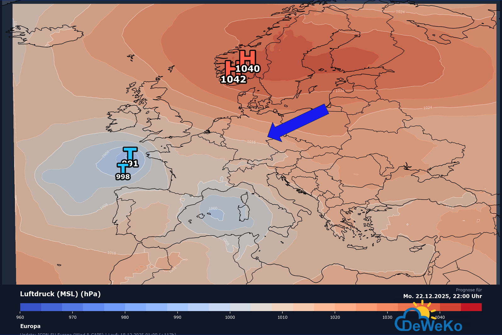 00MaskeLuftdruck2 Mildes 4. Adventwochenende - danach kälter!