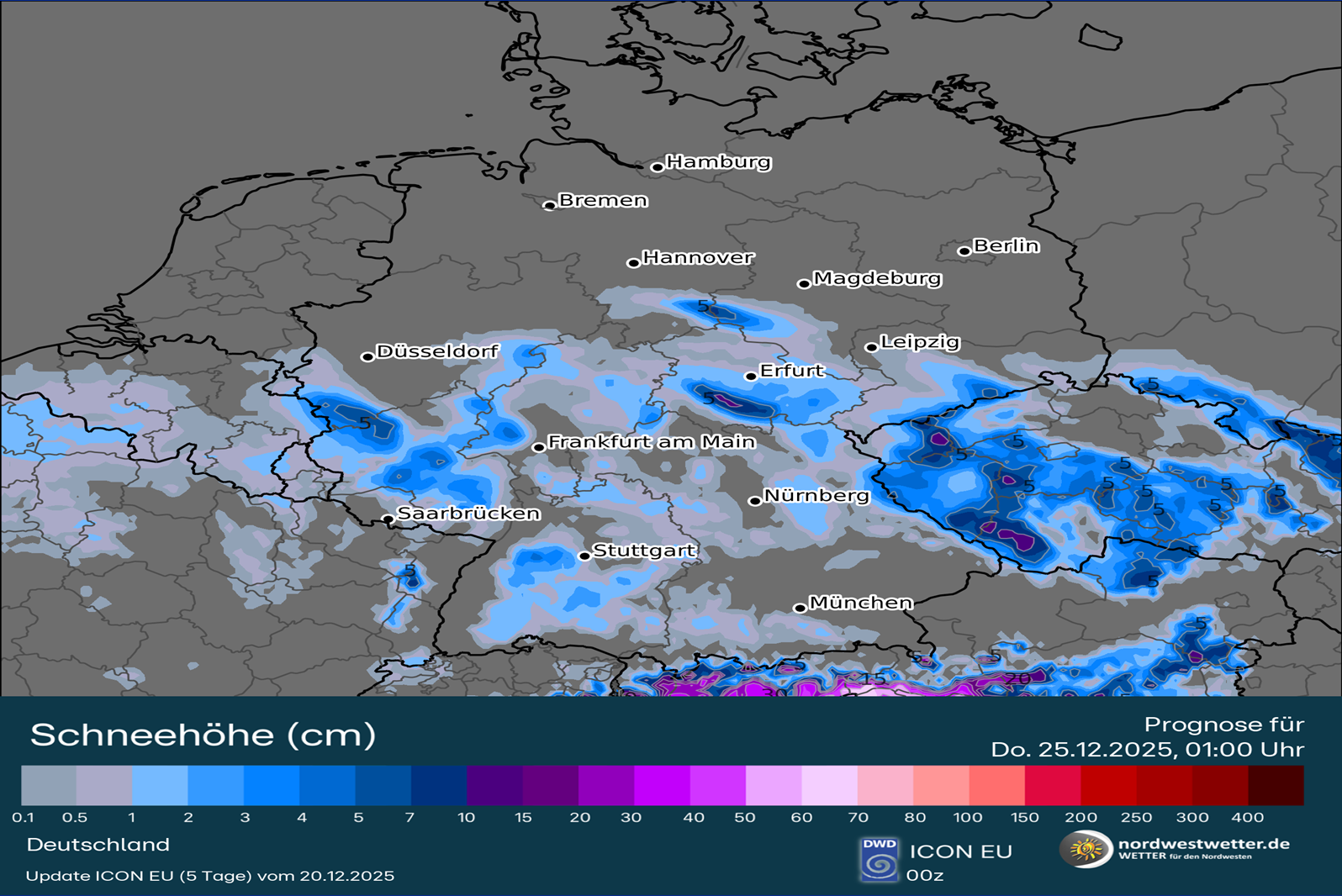 00MaskeSchneehoehe Ab Weihnachten winterlich! Aber bekommen wir auch Schnee?