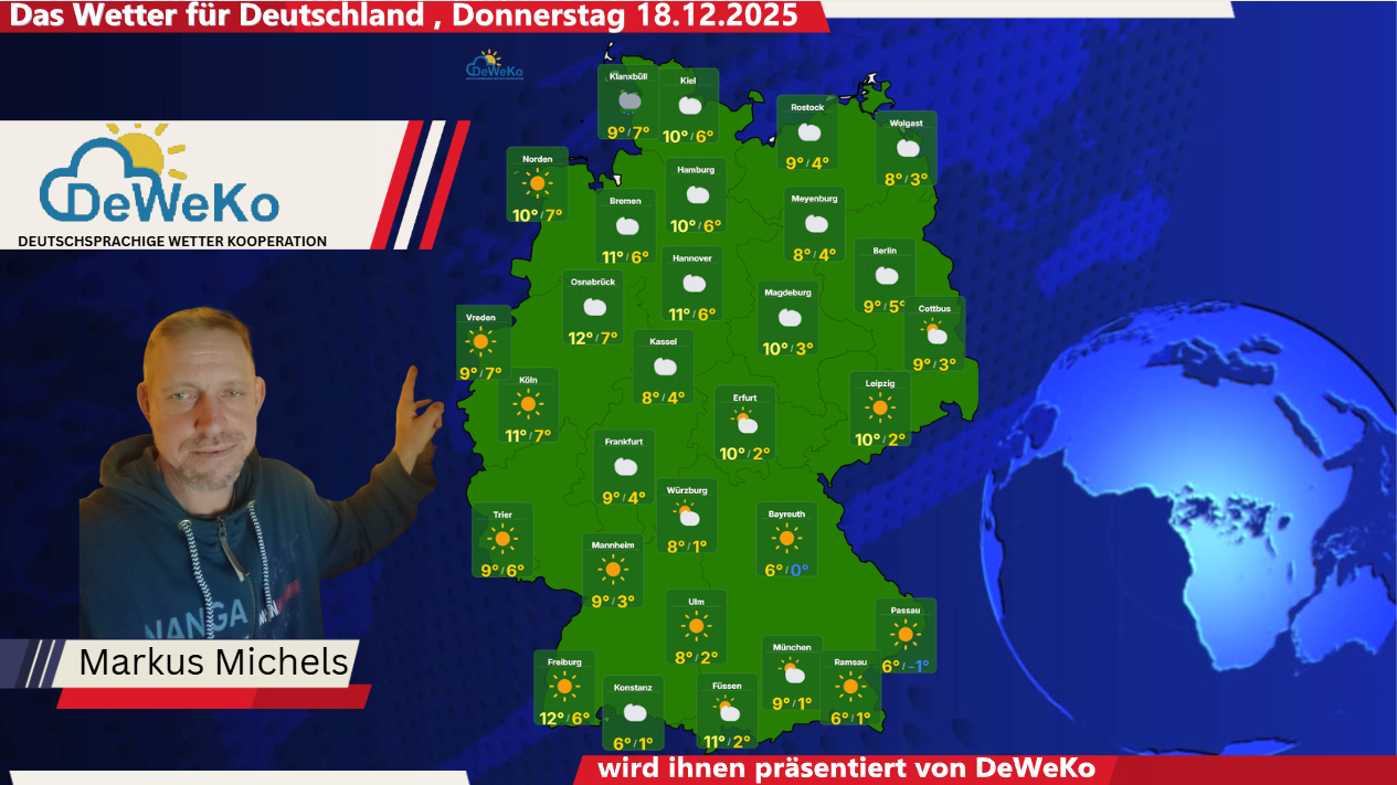 Unbenannt3 Das Wetter für Deutschland, Donnerstag, den 18.12.2025, wird ihnen präsentiert von DeWeKo.