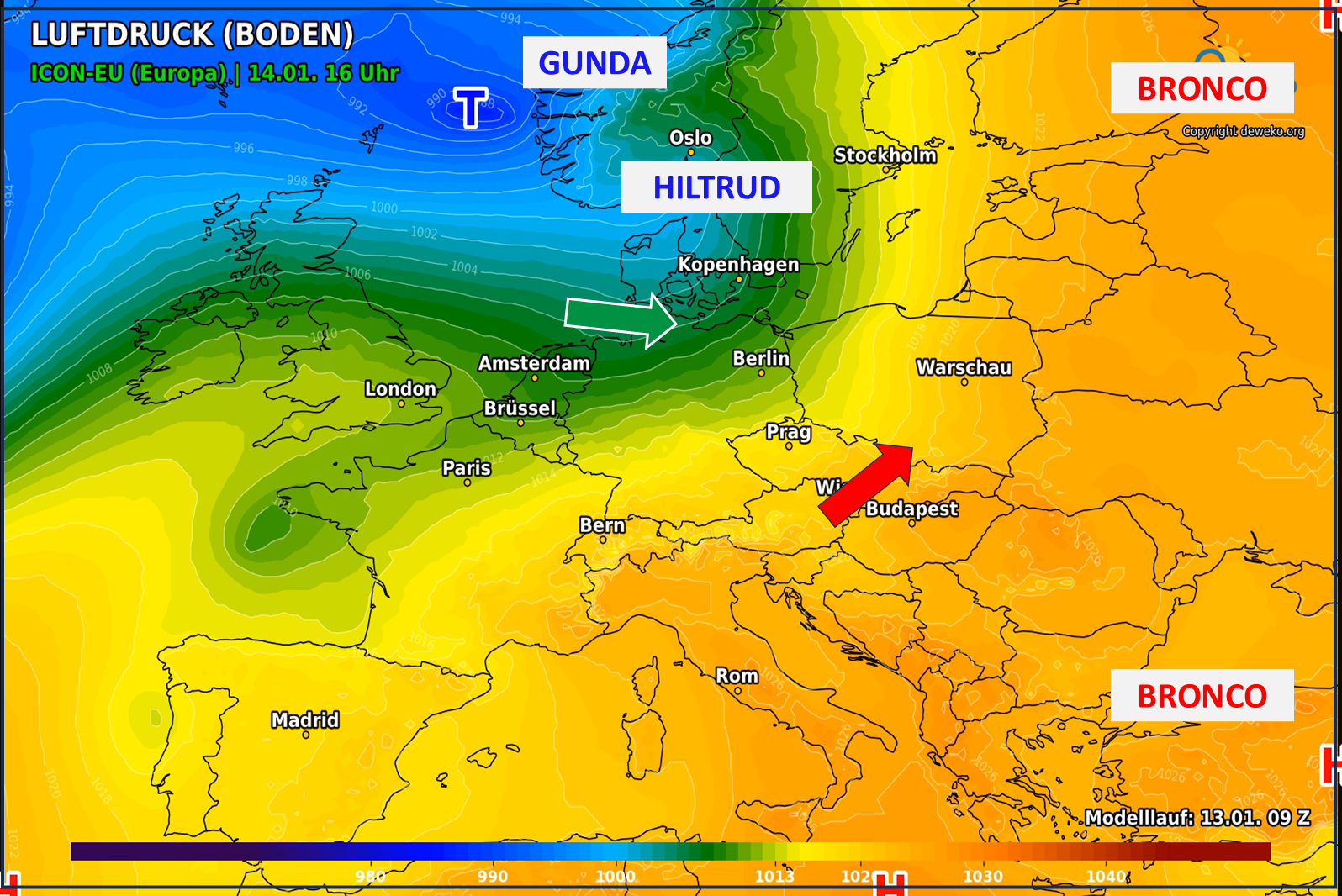 00MaskeLuftdruck1-10 Deutschlandwetter am Dienstag: Milderung setzt sich auch im Osten durch!