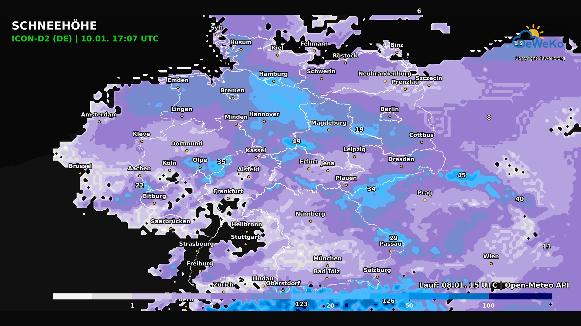 DeWeKo_icon_d2_de_api_snow_F46_1767899841333 Droht Deutschland ein Wochenende der meteorologischen Extreme aus Orkanböen, Eispanzer und Schneeverwehungen?