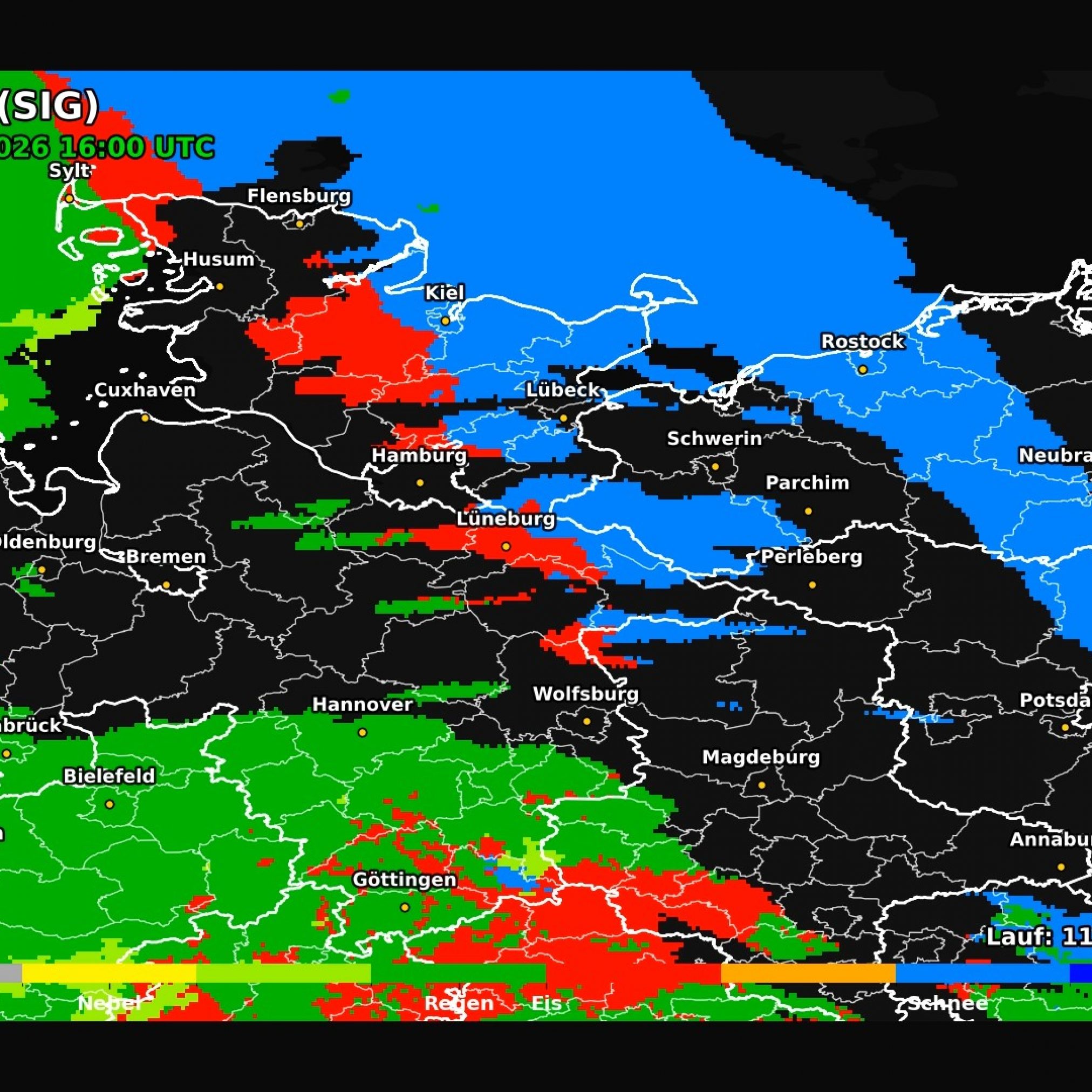 DeWeKo_icon_d2_norden_weather_code_F33_1768126147773-2024x2024 ❄️🌧️ Wetter für Schleswig-Holstein am 12.01.2025: Am Morgen Schnee und in Richtung Abend Eisregen 🌧️❄️
