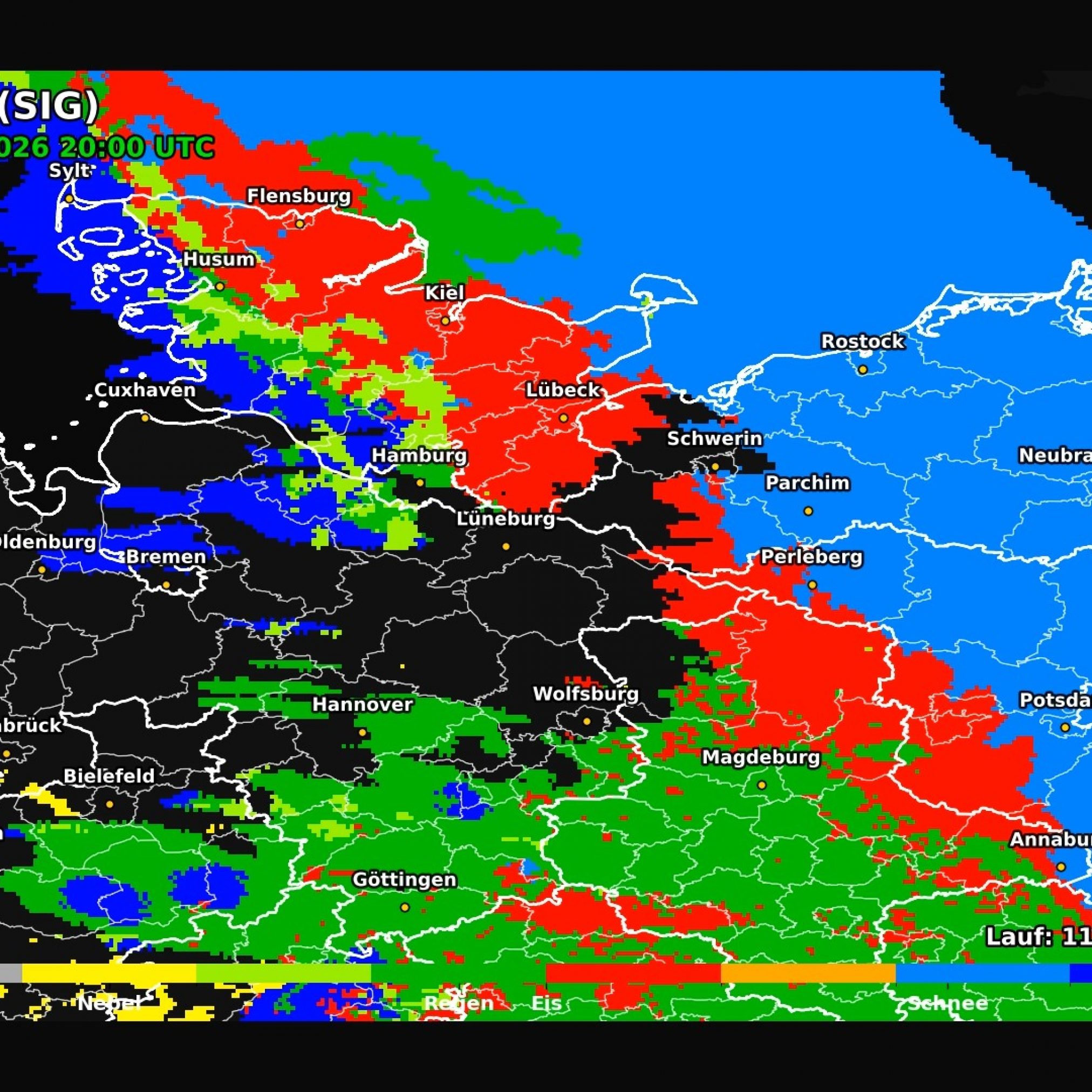 DeWeKo_icon_d2_norden_weather_code_F37_1768126281271-2024x2024 ❄️🌧️ Wetter für Schleswig-Holstein am 12.01.2025: Am Morgen Schnee und in Richtung Abend Eisregen 🌧️❄️