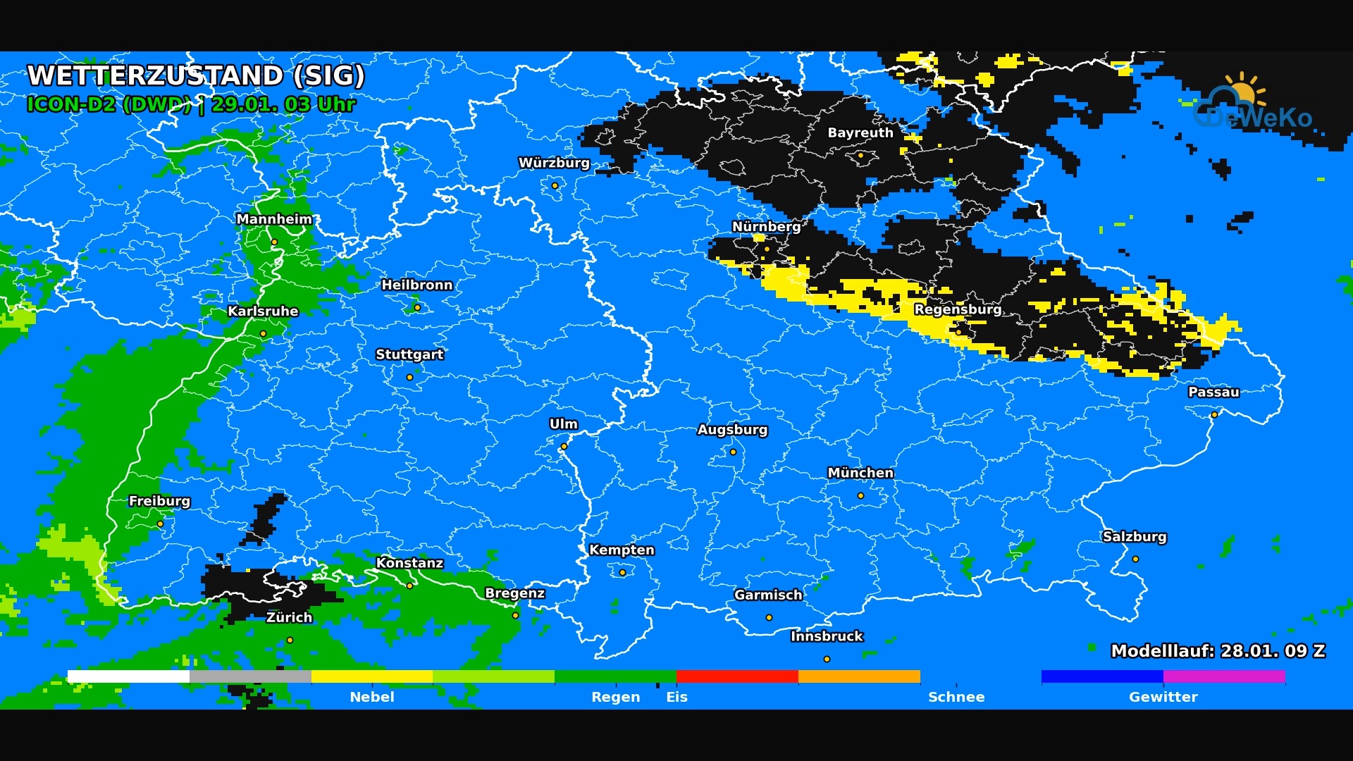 DeWeKo_icon_d2_sued_weather_code_F17_1769609622636 Schnee, Regen oder Glatteis: Wer gewinnt den Kampf der Luftmassen über Deutschland?