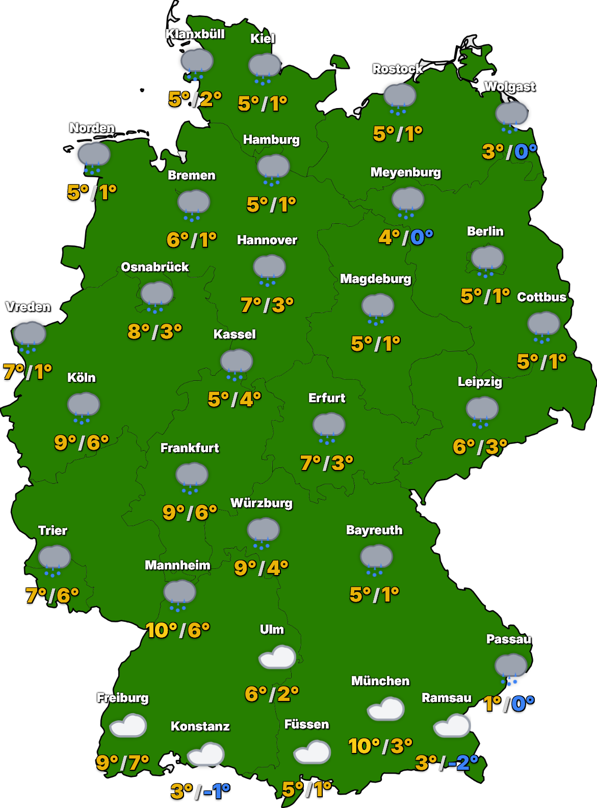 STUDIO-Deutschland-2026-01-13 Deutschlandwetter am Dienstag: Milderung setzt sich auch im Osten durch!