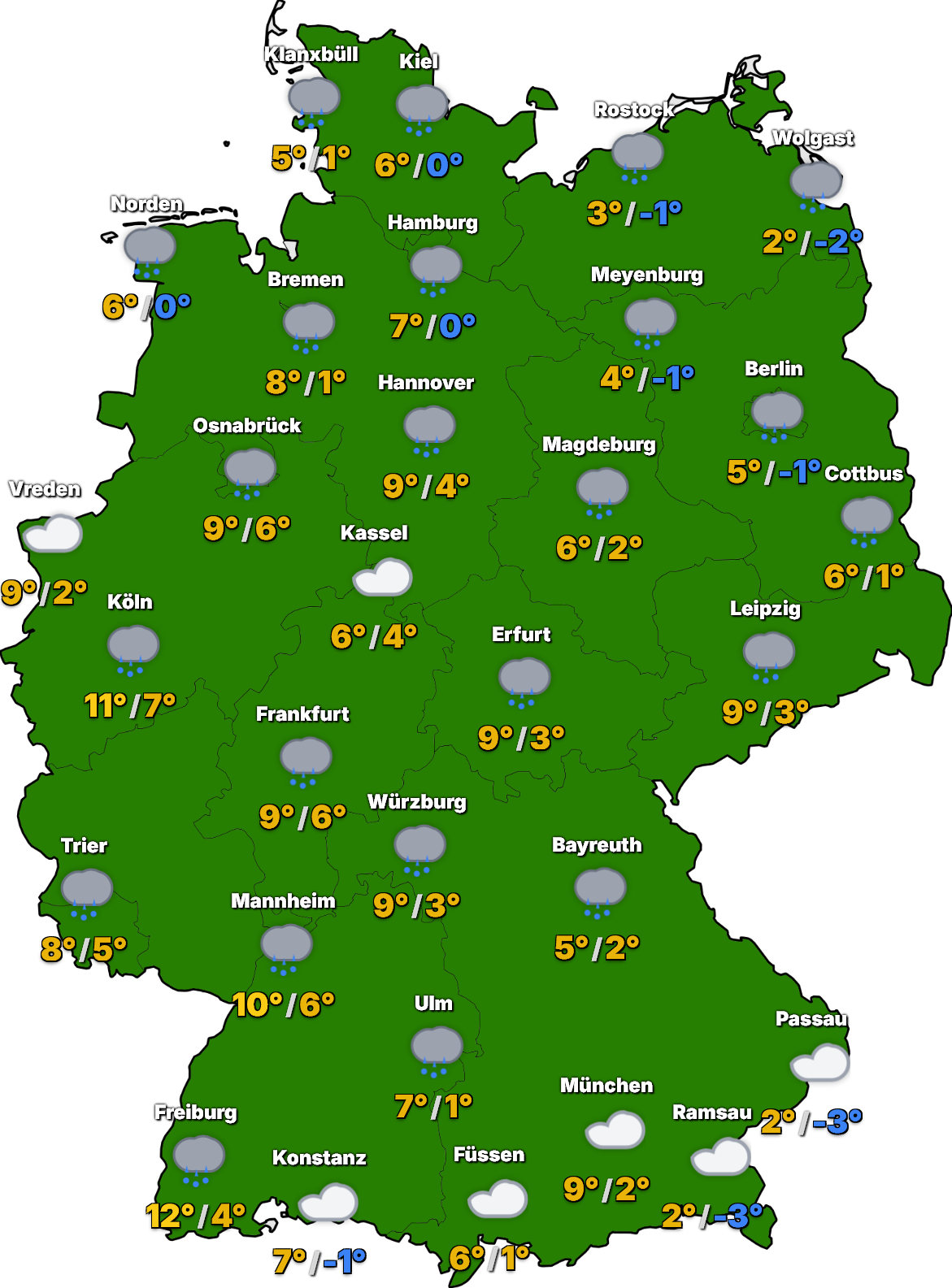 STUDIO-Deutschland-2026-01-131 Deutschlandwetter am Dienstag: Milderung setzt sich auch im Osten durch!