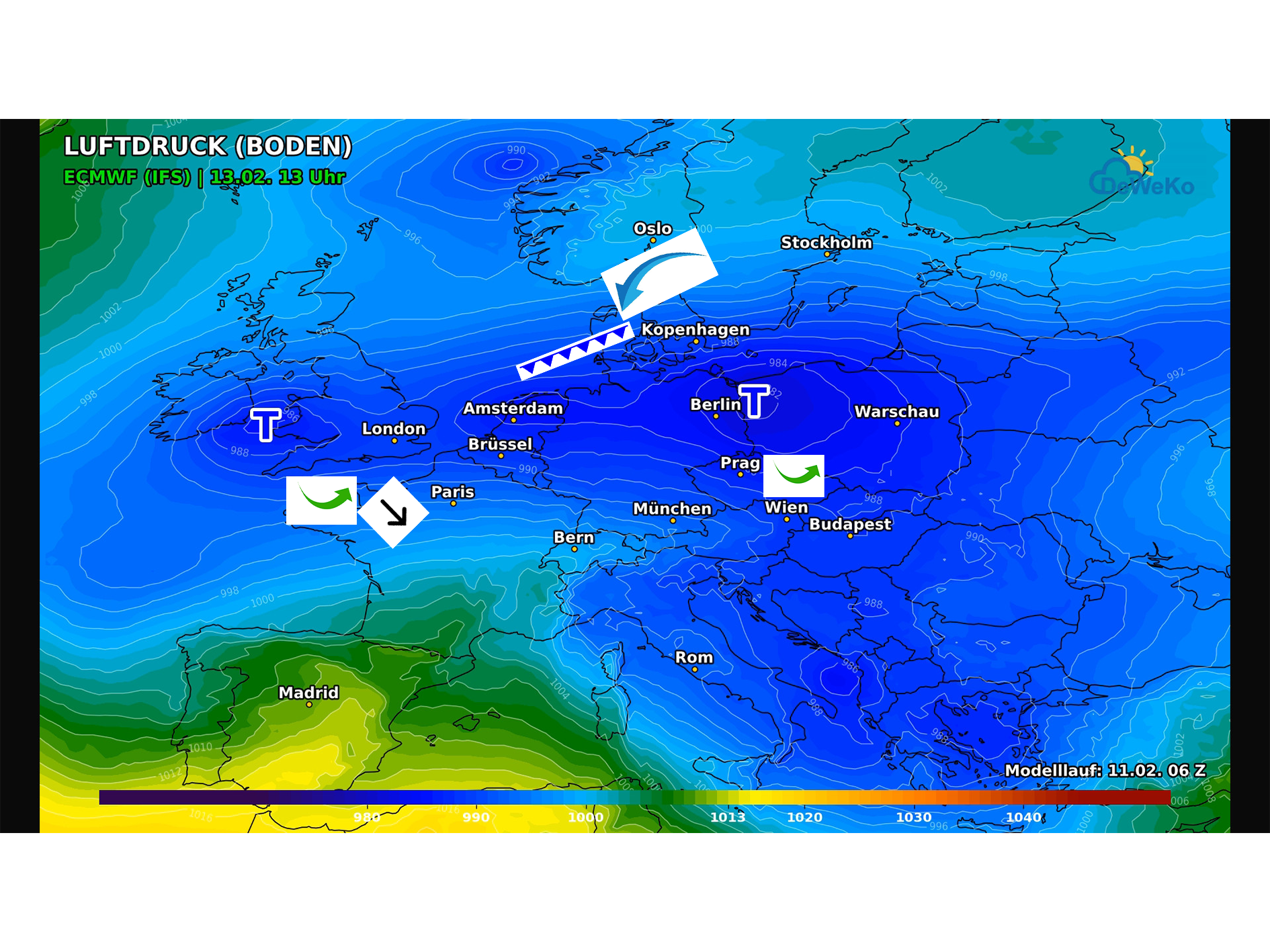 Air-Fr Kurzer Rückkehr zum Winter,ab Rosenmontag übernimmt der Atlantik die Regie