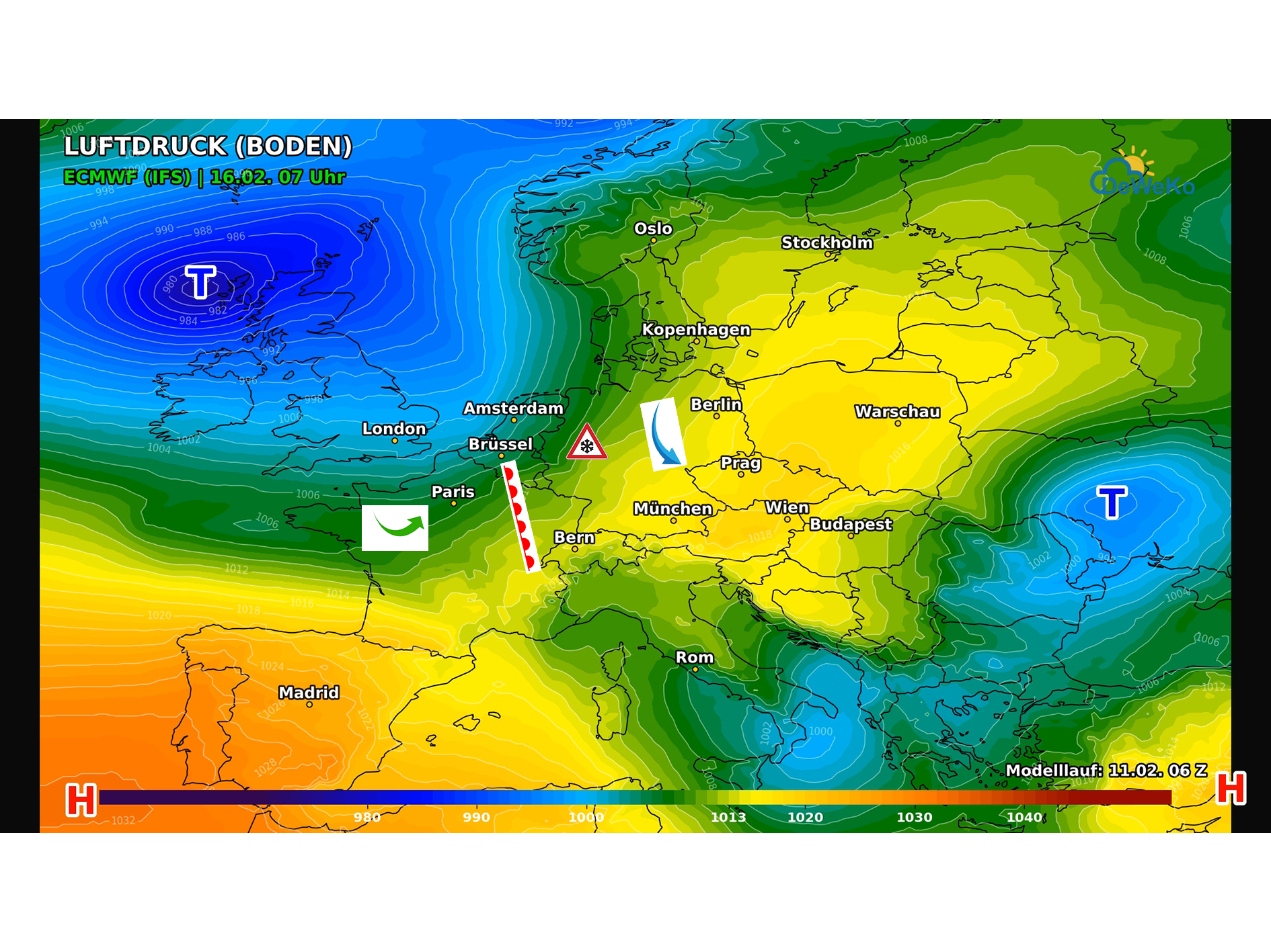 Air-So-Ab Kurzer Rückkehr zum Winter,ab Rosenmontag übernimmt der Atlantik die Regie