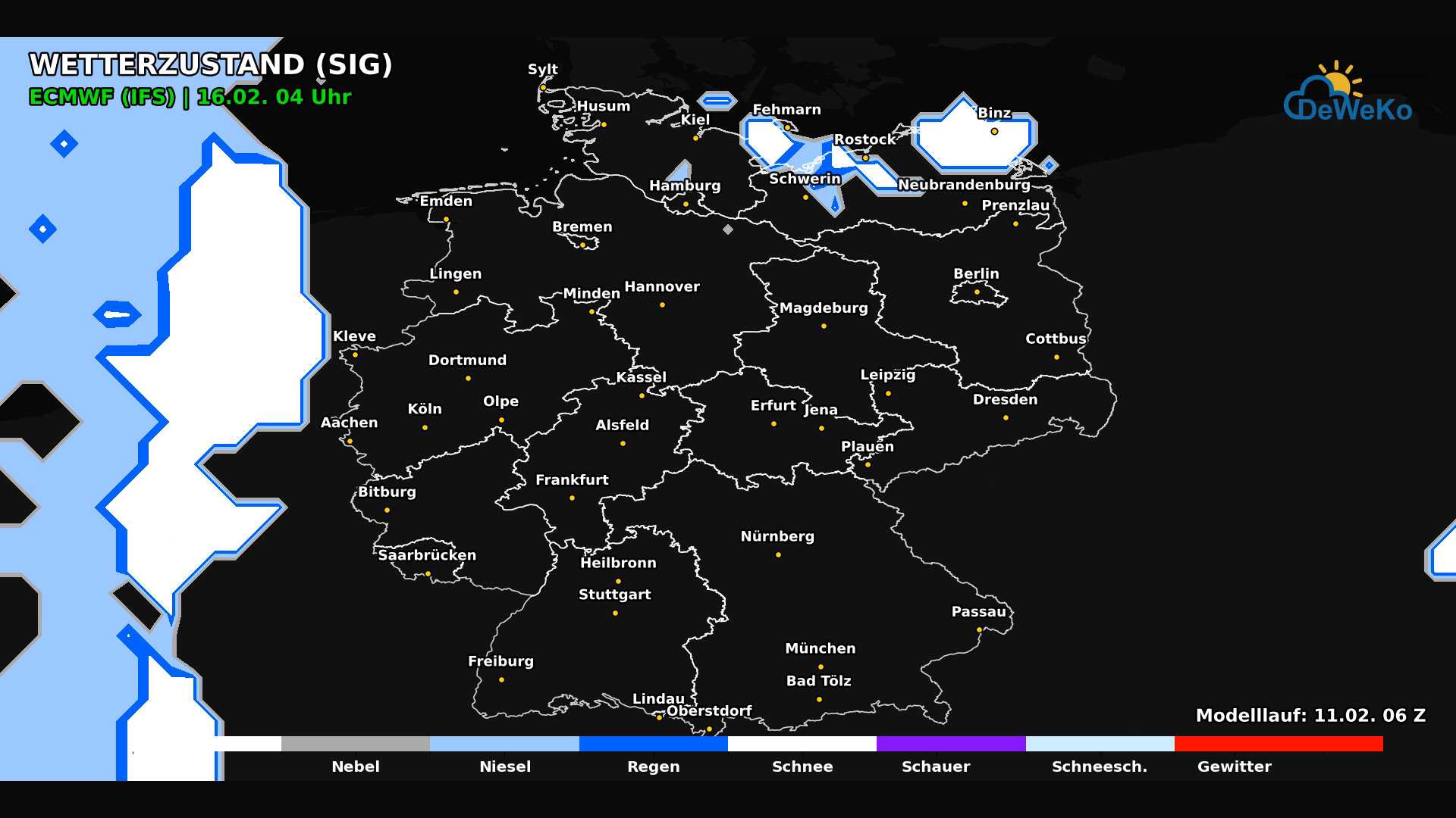DeWeKo_ecmwf_de_10d_weather_code_F111_1770836524324 Kurzer Rückkehr zum Winter,ab Rosenmontag übernimmt der Atlantik die Regie