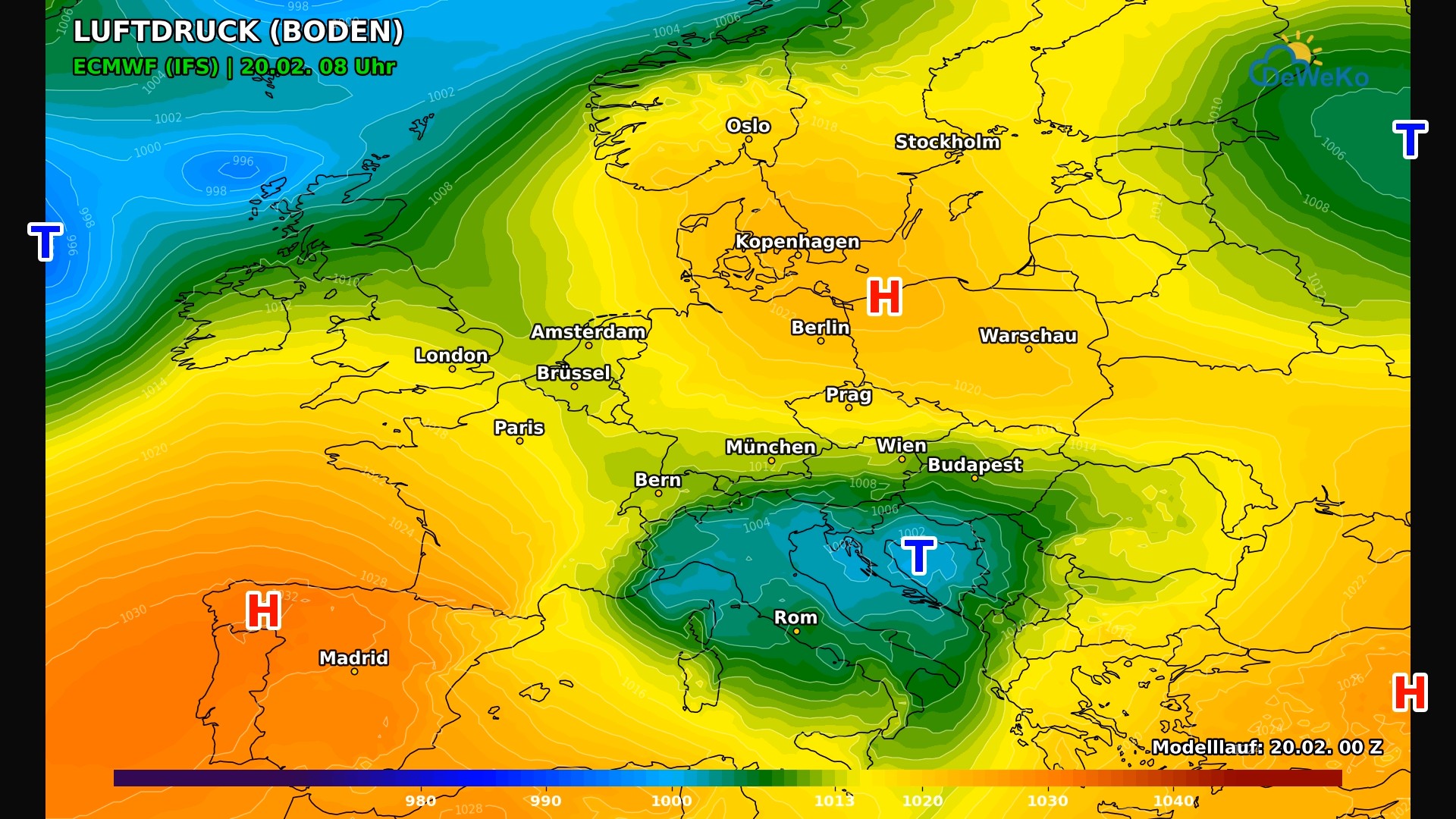 DeWeKo_ecmwf_eu_10d_pressure_F0_1771583766055 Glatteis-Gefahr und Frühlingsluft: Spielt das Wetter in den nächsten Tagen völlig verrückt?
