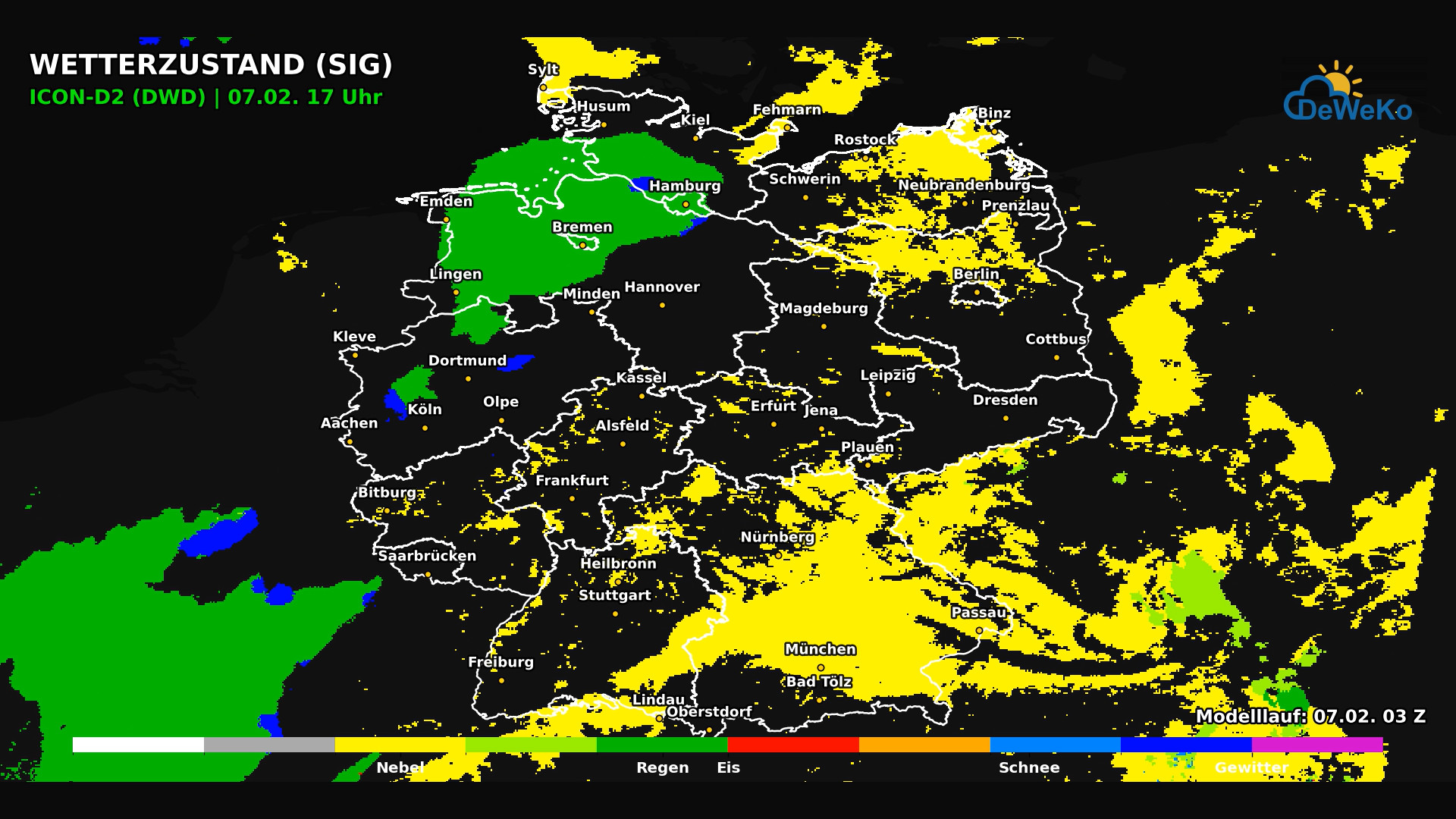 DeWeKo_icon_d2_de_api_weather_code_F13_1770449838819 Mildere Luft setzt sich vorübergehend überall durch! Das Deutschlandwetter für das Wochenende!