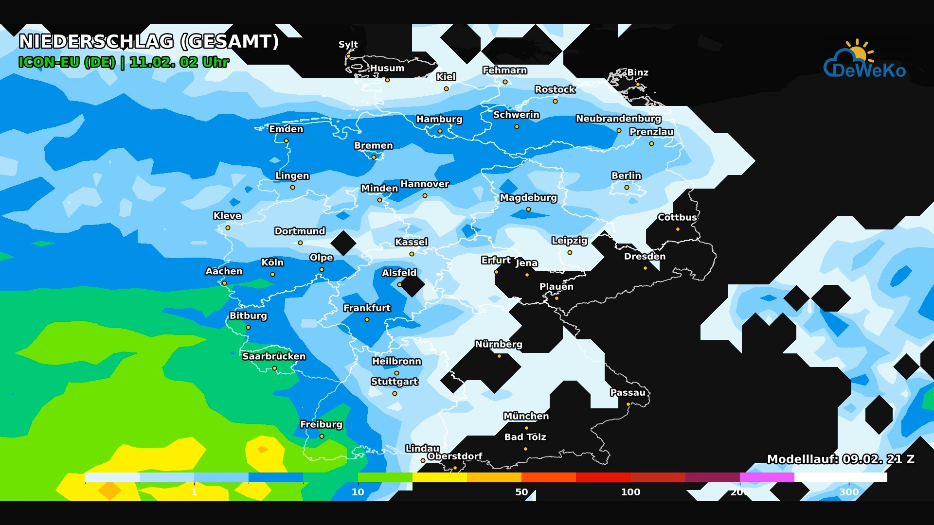 DeWeKo_icon_eu_de_view_rain_sum_F24_1770699917206 Deutschland im Einfluss atlantischer Tiefausläufer!