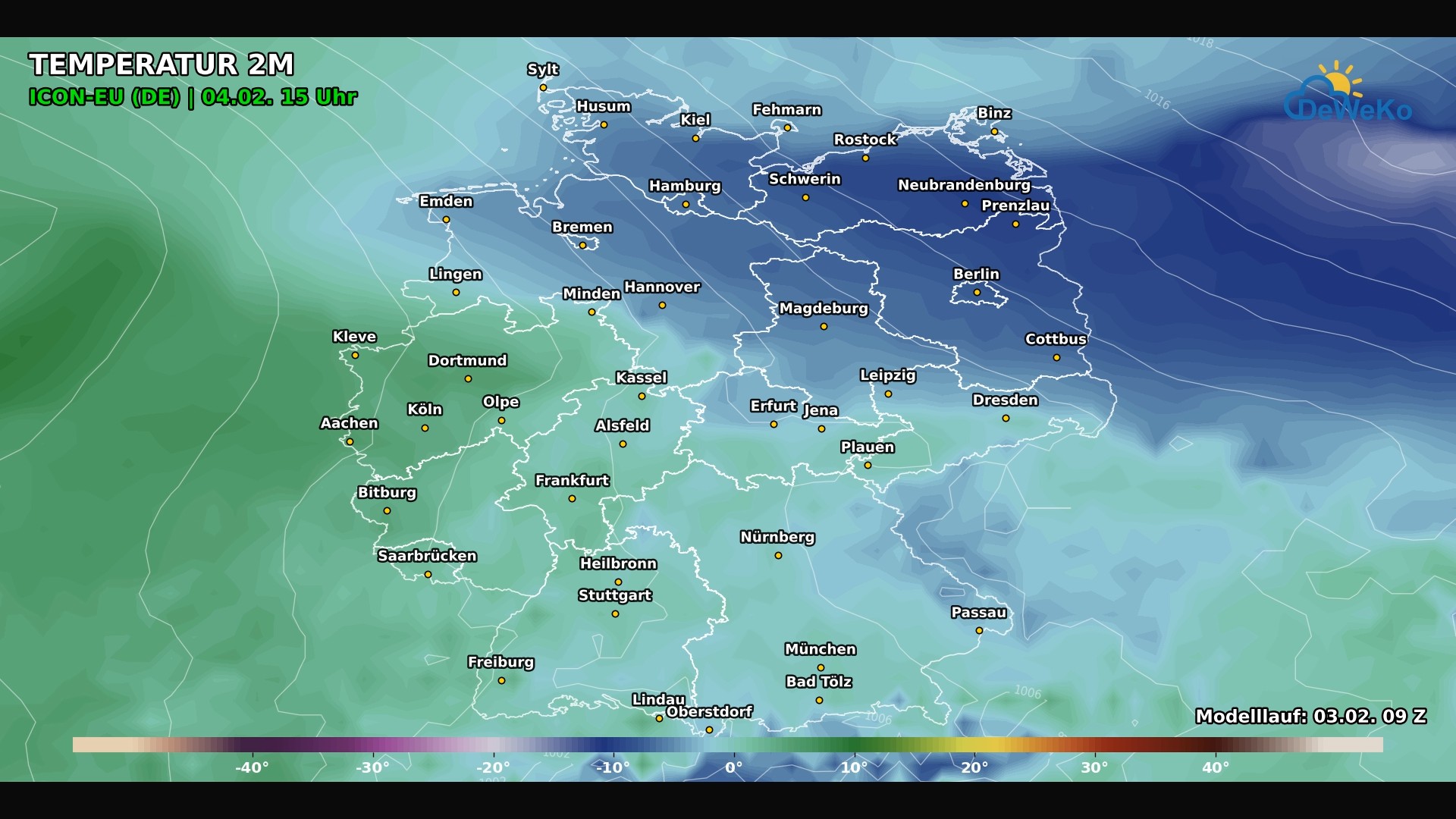 DeWeKo_icon_eu_de_view_temp_F27_1770129821071 Milde Luftmassen kommen vorübergehend weiter nach Nordosten voran!