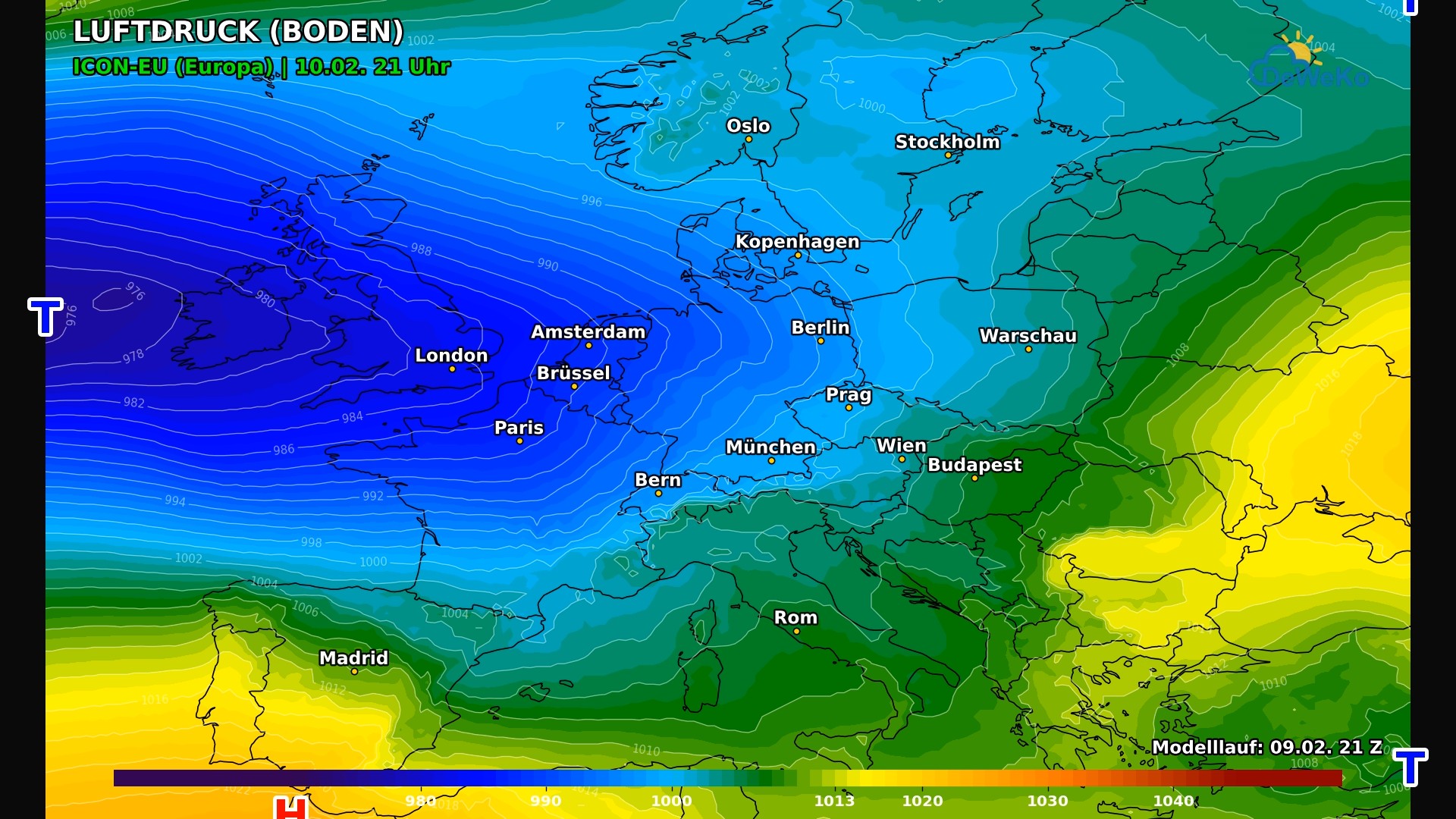 DeWeKo_icon_eu_europe_pressure_F18_1770699749970 Deutschland im Einfluss atlantischer Tiefausläufer!