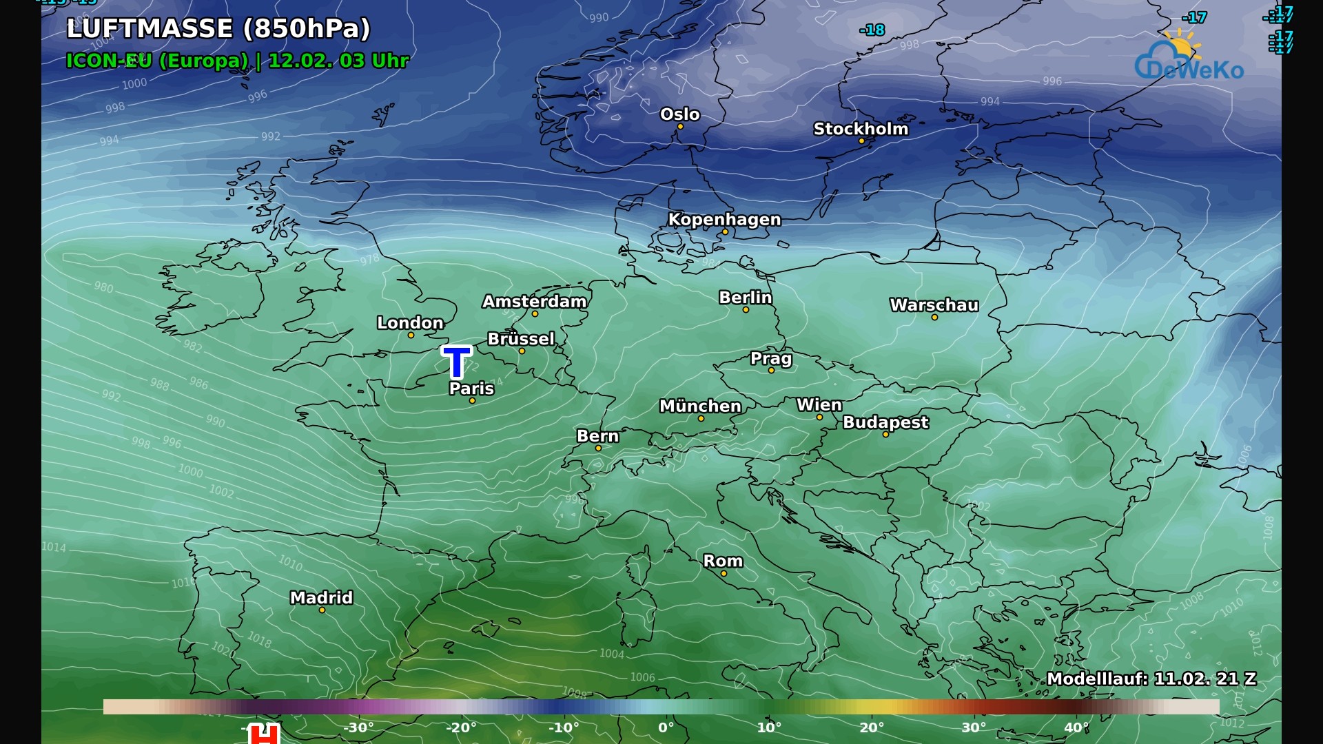 DeWeKo_icon_eu_europe_temp850_F0_1770869268636-2 Teilen Deutschlands steht ein kaltes Karnevalswochenende bevor!