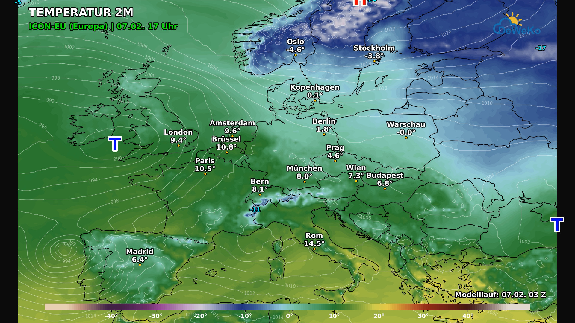 DeWeKo_icon_eu_europe_temp_F12_1770449654295 Mildere Luft setzt sich vorübergehend überall durch! Das Deutschlandwetter für das Wochenende!