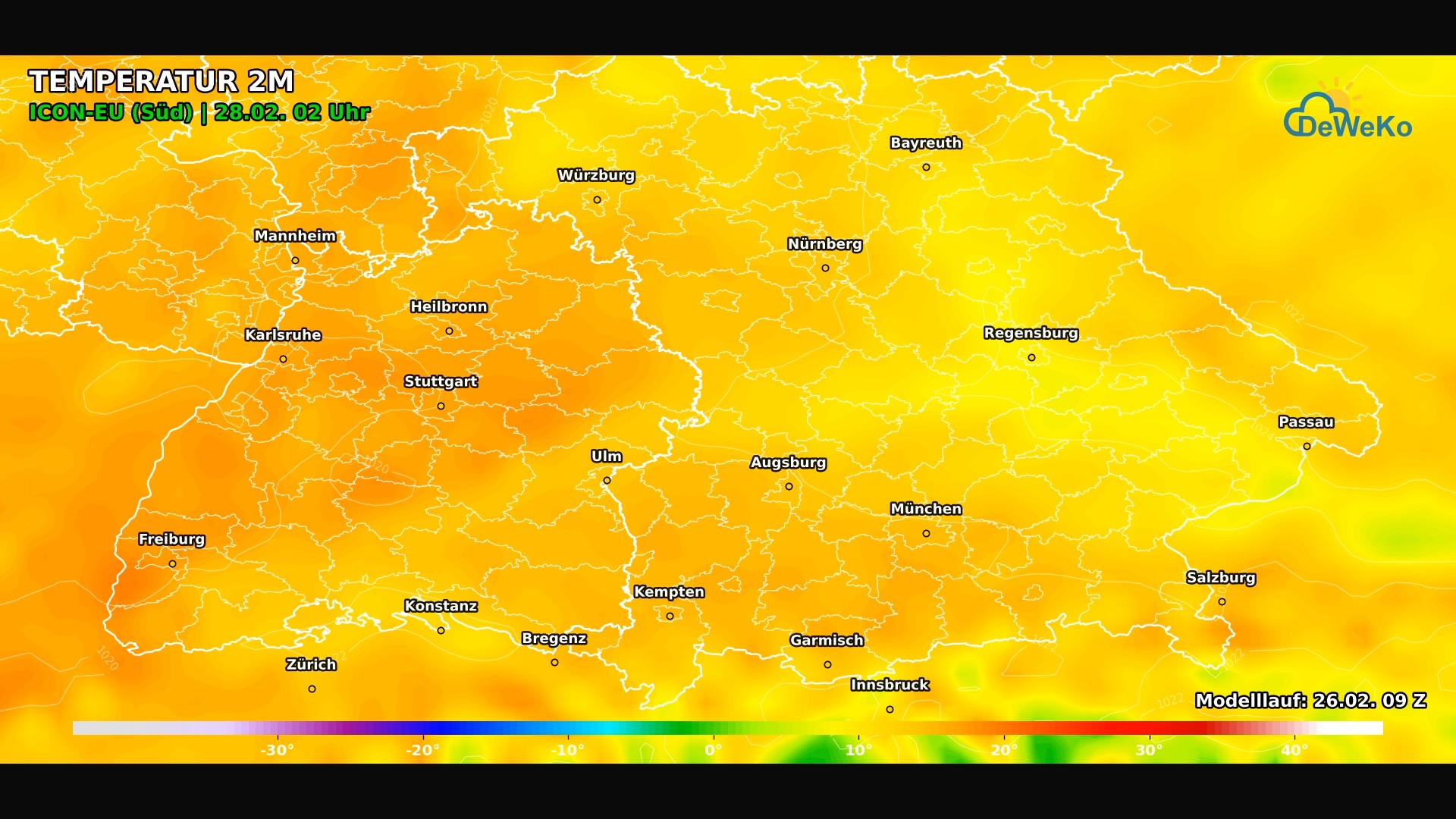 DeWeKo_icon_eu_sued_temp_F36_1772120937922 Temperaturanstieg in Deutschland: Bis zu 23 Grad am Oberrhein erwartet