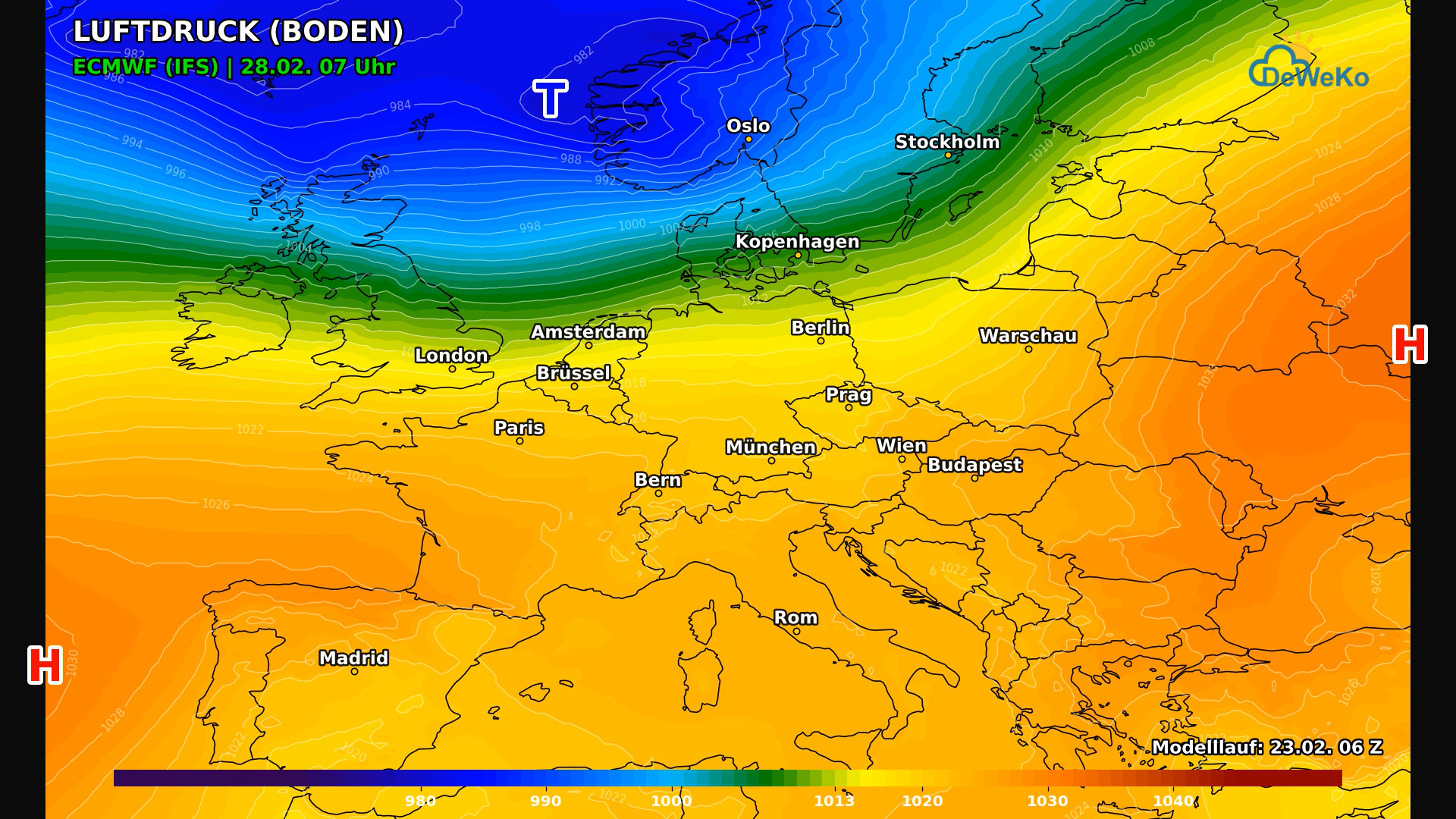 Luftdruck-Freitag Frühlingserwachen in Deutschland,der Trend