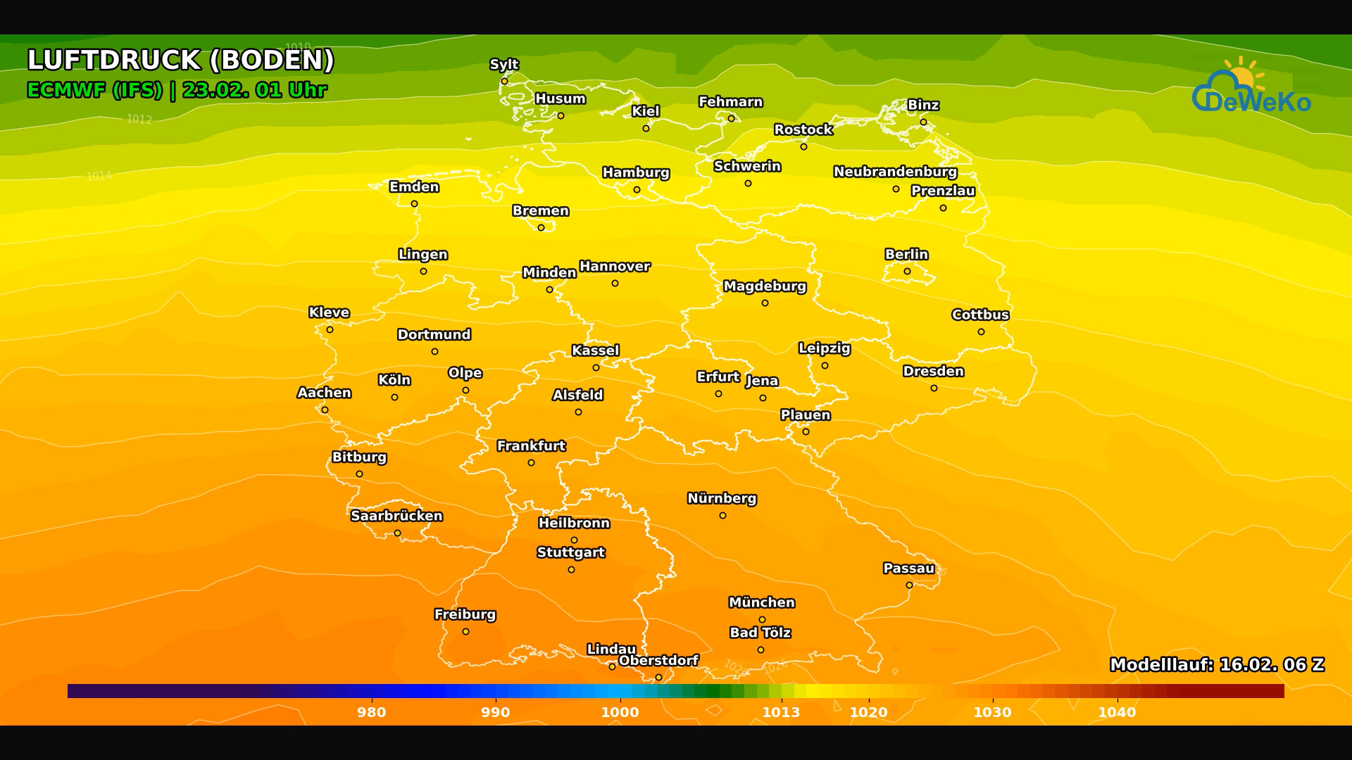 Luftdruck-So-22.02.2026 Luftmassengrenze Donnerstag mit viel Schnee,Sonntags am Rhein bis +15 Grad