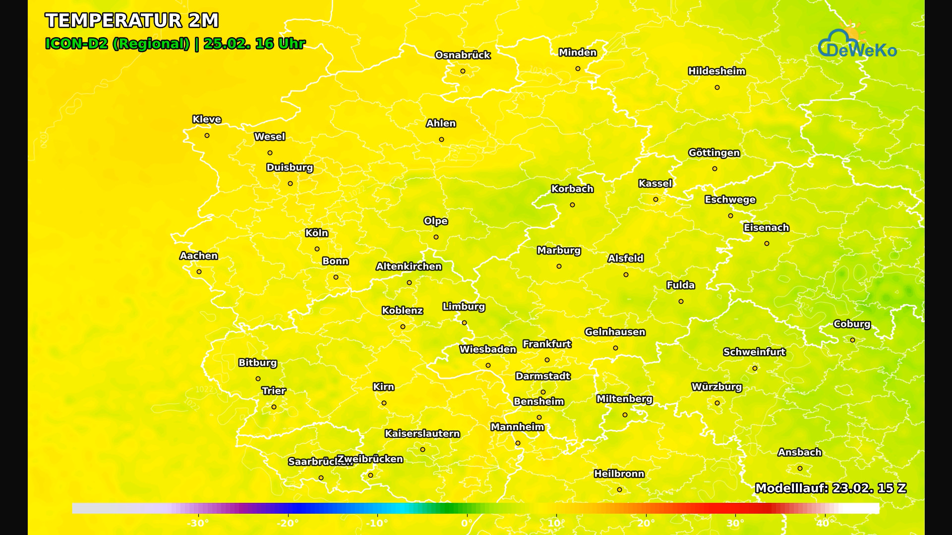 Temp-Mitw.-Sueden Frühlingserwachen in Deutschland,der Trend