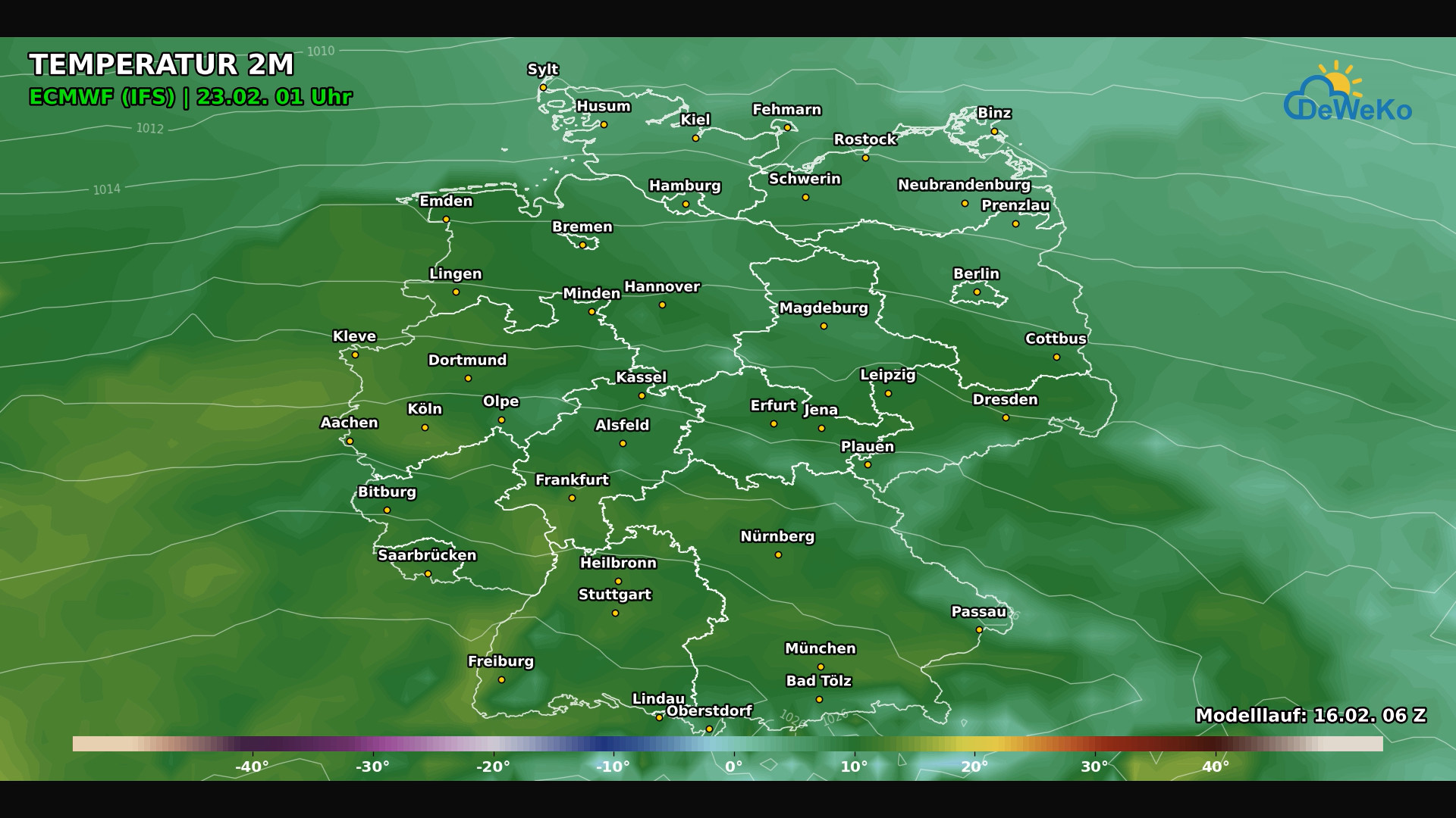 Temp.22.02.2026 Luftmassengrenze Donnerstag mit viel Schnee,Sonntags am Rhein bis +15 Grad