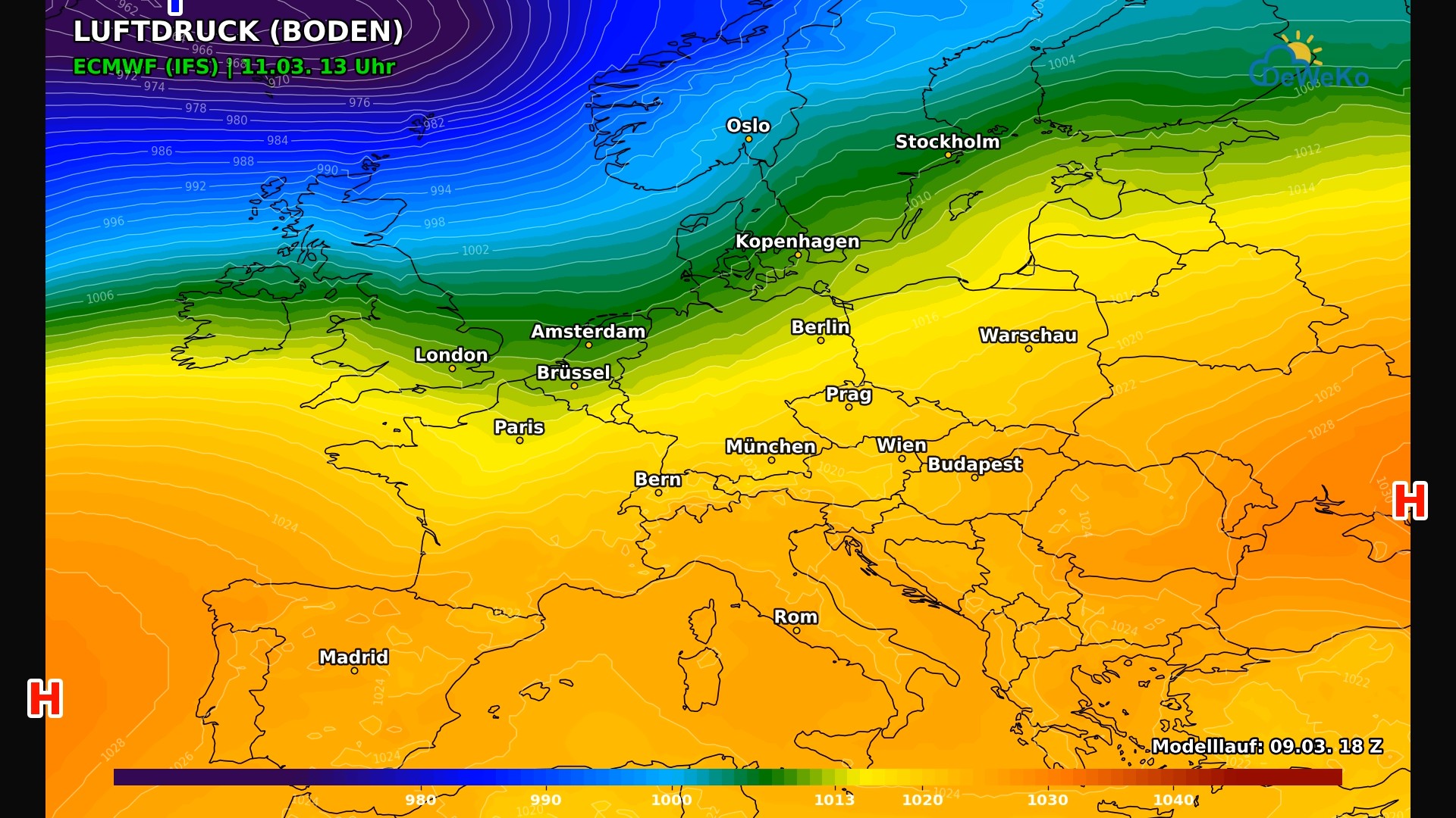 DeWeKo_ecmwf_eu_10d_pressure_F36_1773115884094 Deutschland steht vor einem Wetterwechsel  – Es wird immer wieder Nass, zudem gehen die Temperaturen auf jahreszeitlich normale Werte zurück!