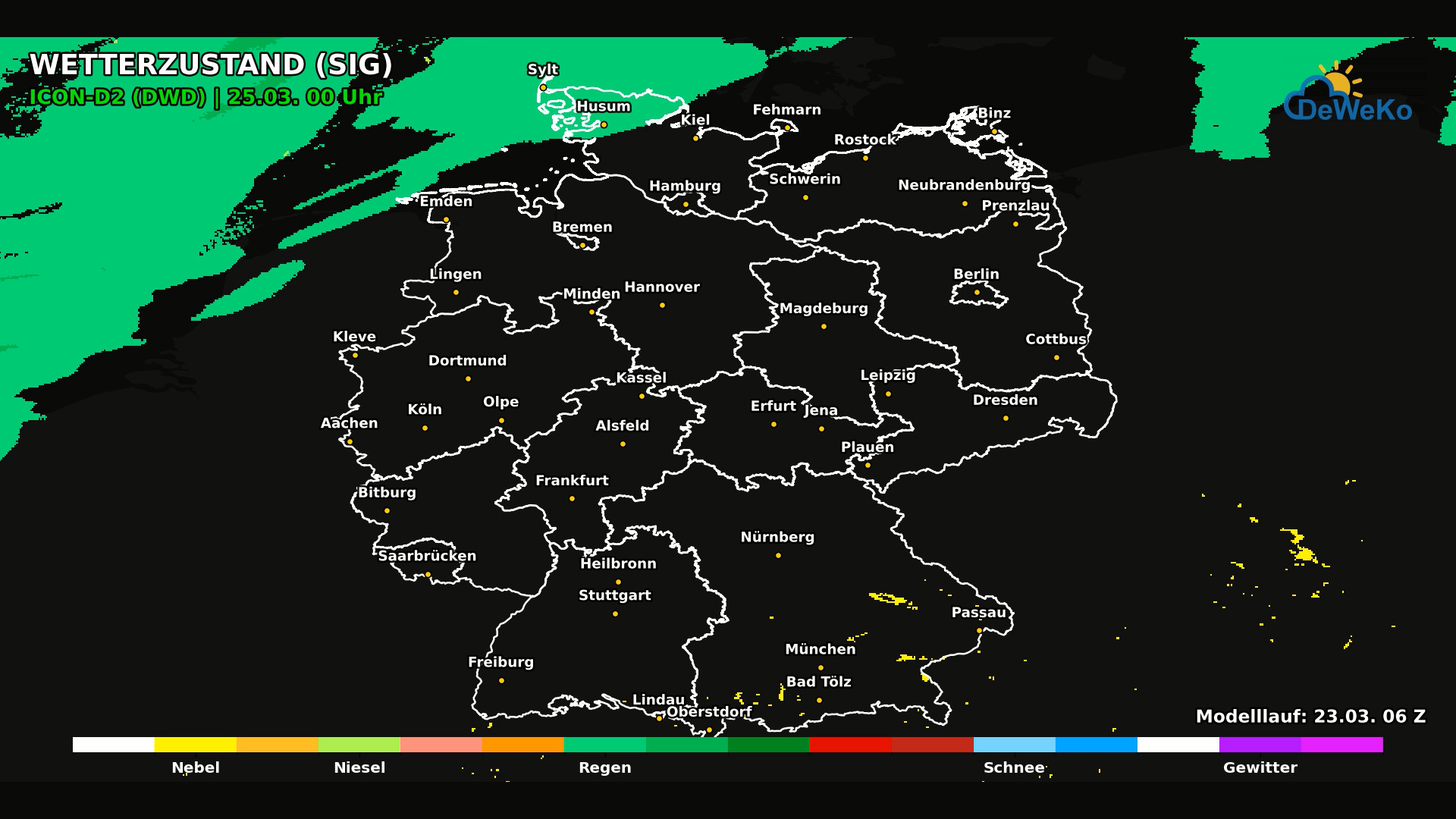 DeWeKo_icon_d2_de_api_weather_code_F41_1774260069207 Kaltufteinbruch am Mittwoch mit Schnee und Graupelgewitter, dazu Viel Wind
