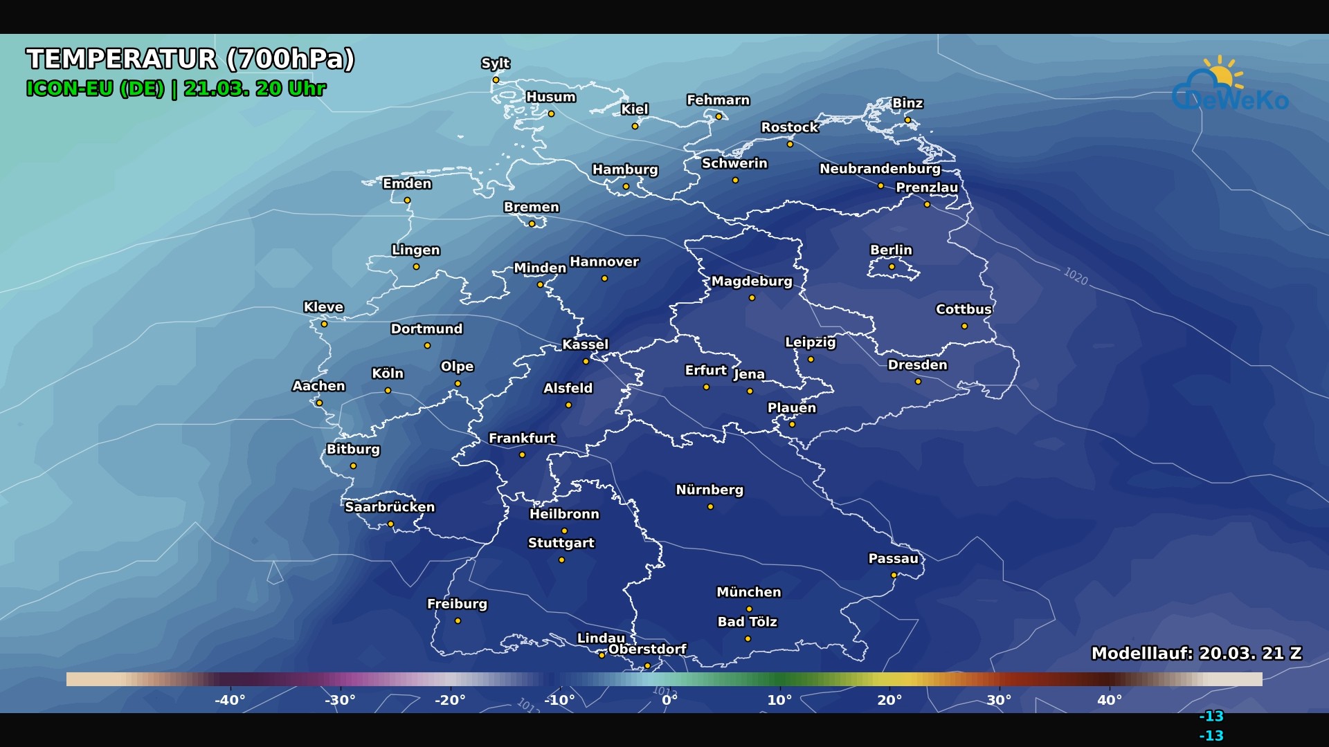 DeWeKo_icon_eu_de_view_temp700_F18_1774072053668 Das Wochenende wieder unter hohem Luftdruck mit einem Kälte-Ei in der Höhe!