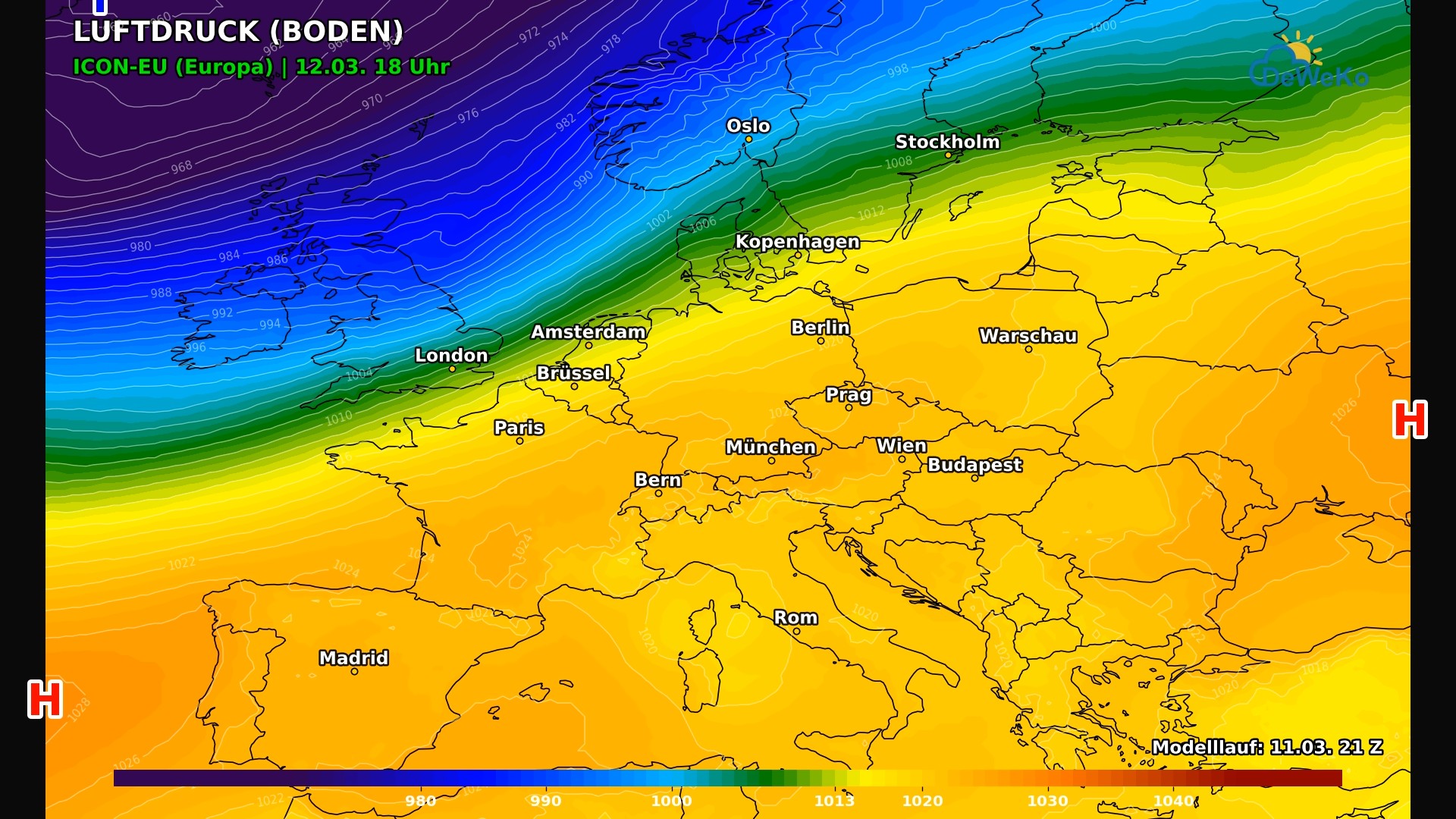 DeWeKo_icon_eu_europe_pressure_F15_1773288438740-1 Atlantische Störungen bringen wechselhaftes Wetter nach Deutschland!