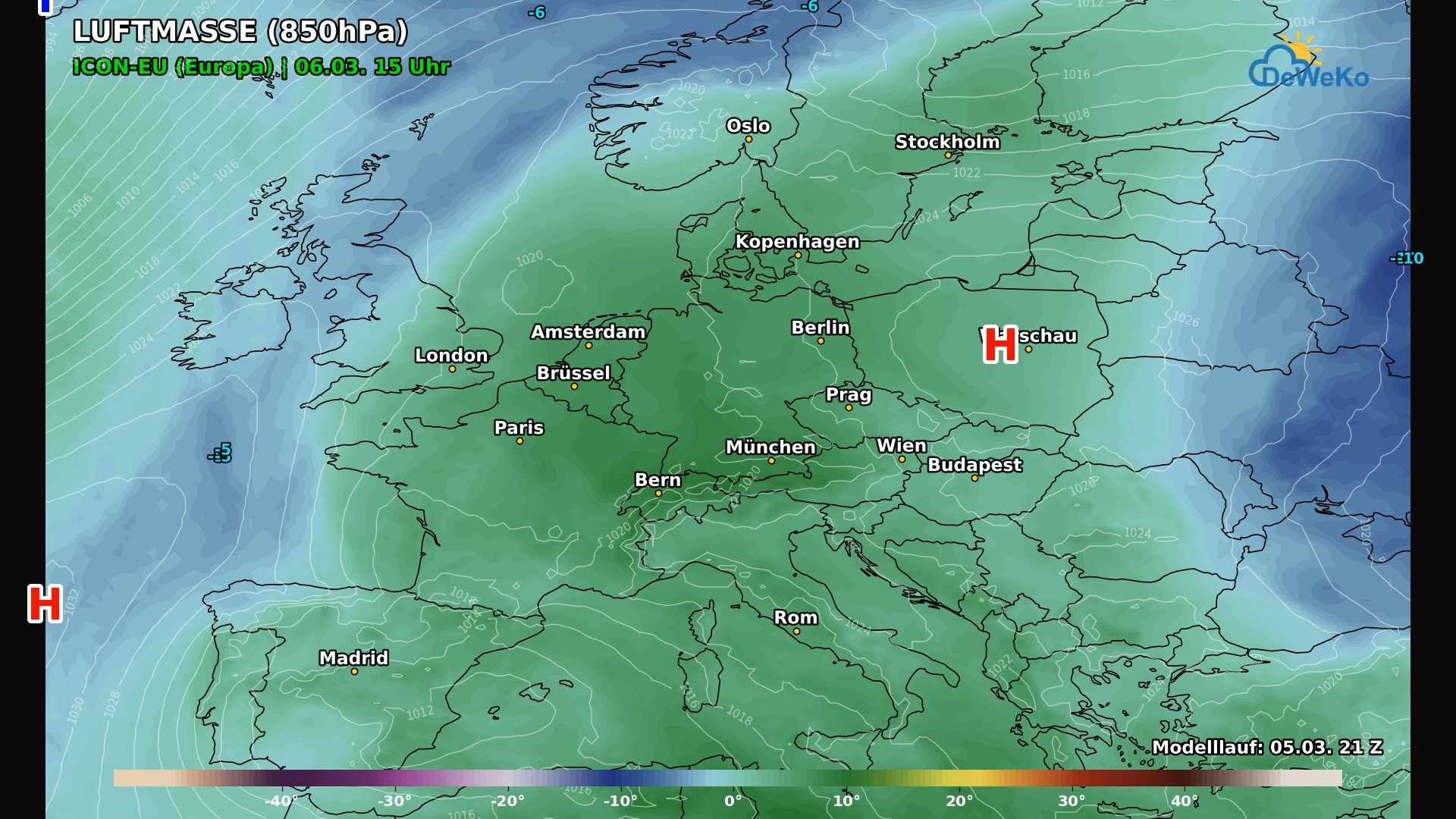 DeWeKo_icon_eu_europe_temp850_F12_1772770508713-2 Frühlingshaftes Wochenende mit kleinen Schönheitsfehlern!