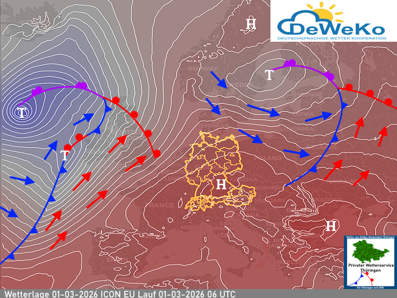 wetterlage-01032026-1 Weiterhin Hochdruckwetter und eine schwache Kaltfront