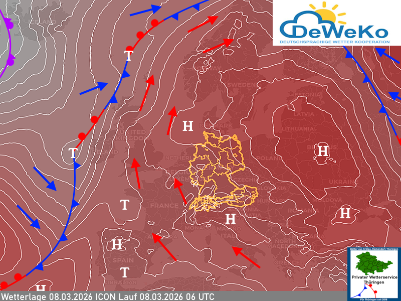 wetterlage-08032026 Wetterlage zeigt Umstellung in der kommenden Woche