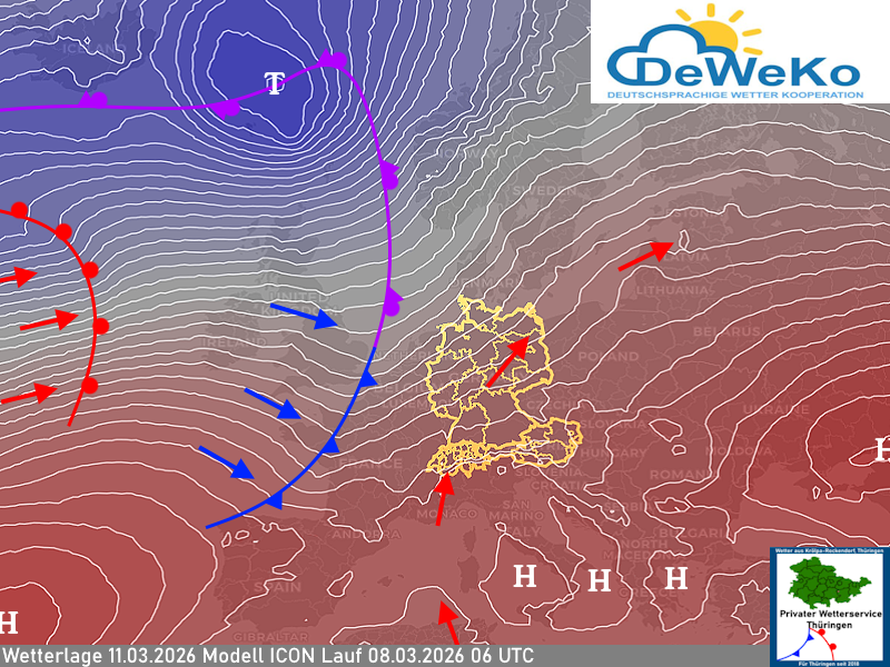 wetterlage-11032026 Wetterlage zeigt Umstellung in der kommenden Woche
