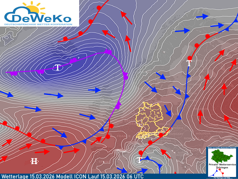 wetterlage-15032026 Wetterlage zeigt sich kühl und nach Osten und Südosten wechselhaft !