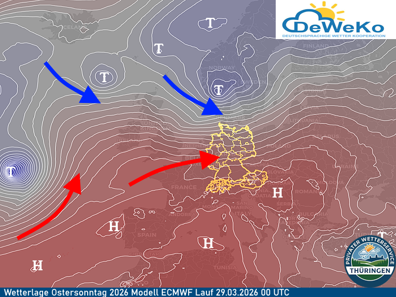 wetterlage-ostersonntag-ecmwf-29032026 Wetterlage zu Ostern noch ziemlich unsicher !
