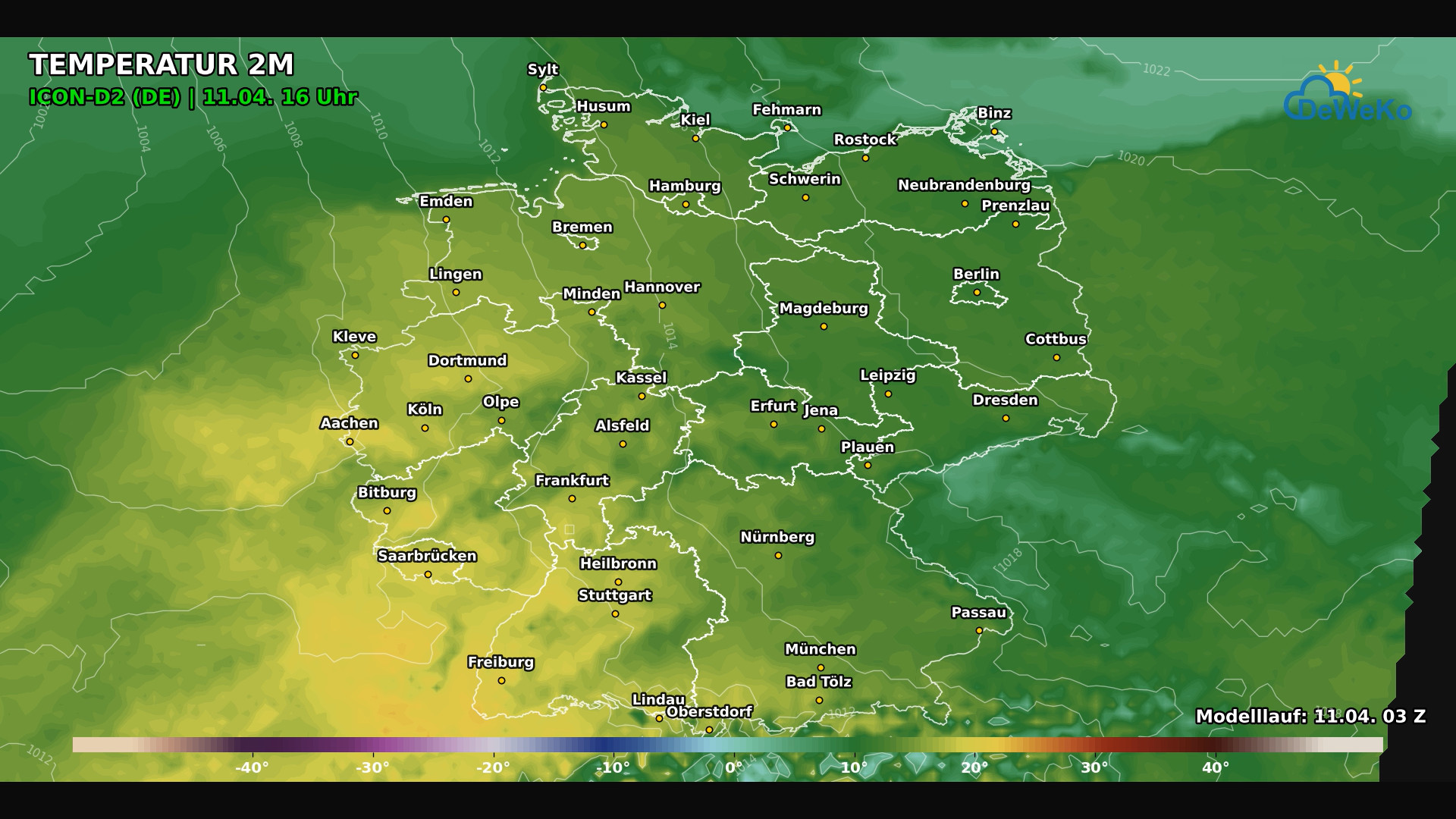 DeWeKo_icon_d2_de_api_temp_F12_1775885083784 Deutschland erlebt einen freundlichen Samstag! Sonntag neuer Regen und kühler!