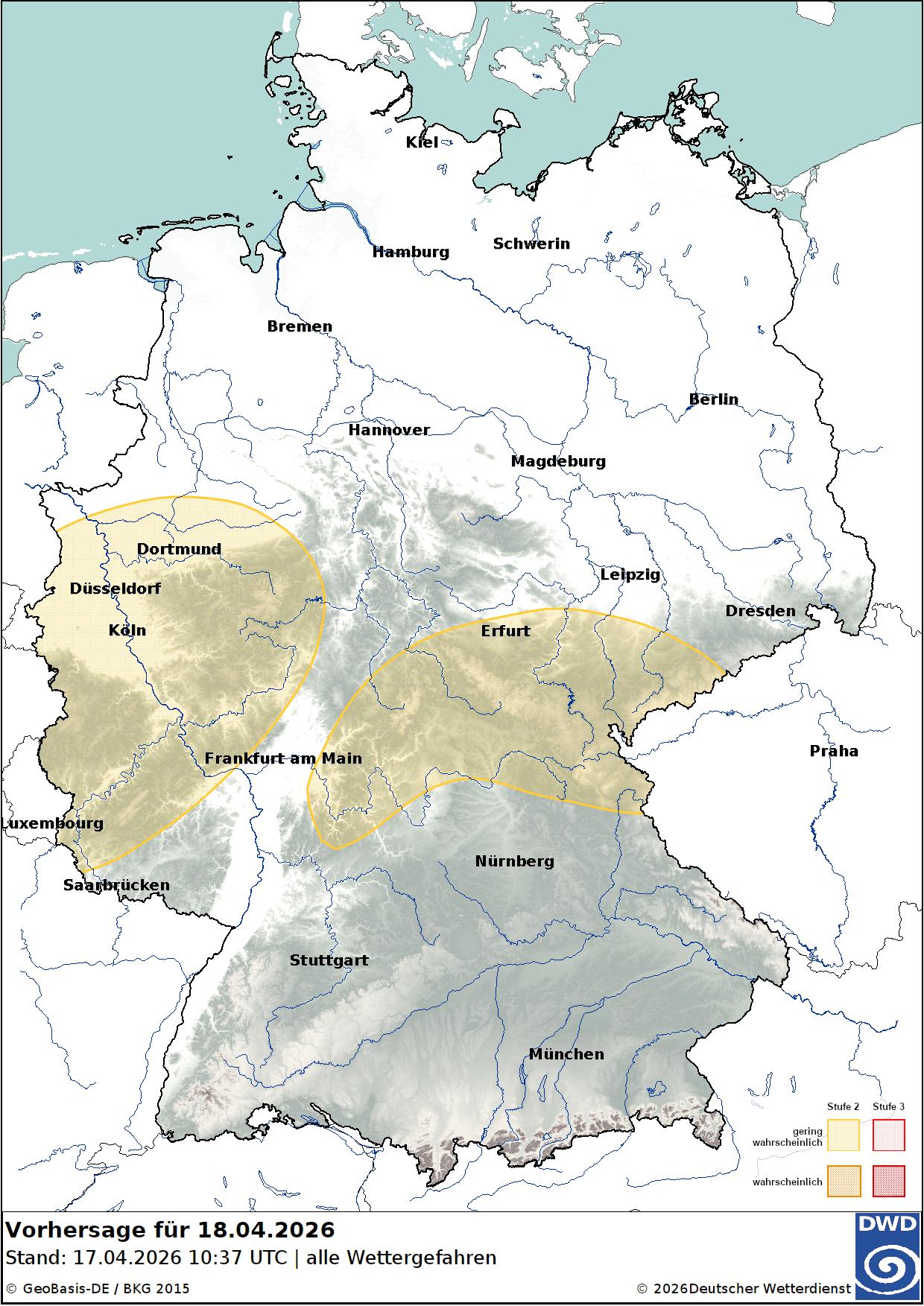 Gefahr-Sa Kaltfront dämpft den Frühling , Wetterumschwung vollzieht sich