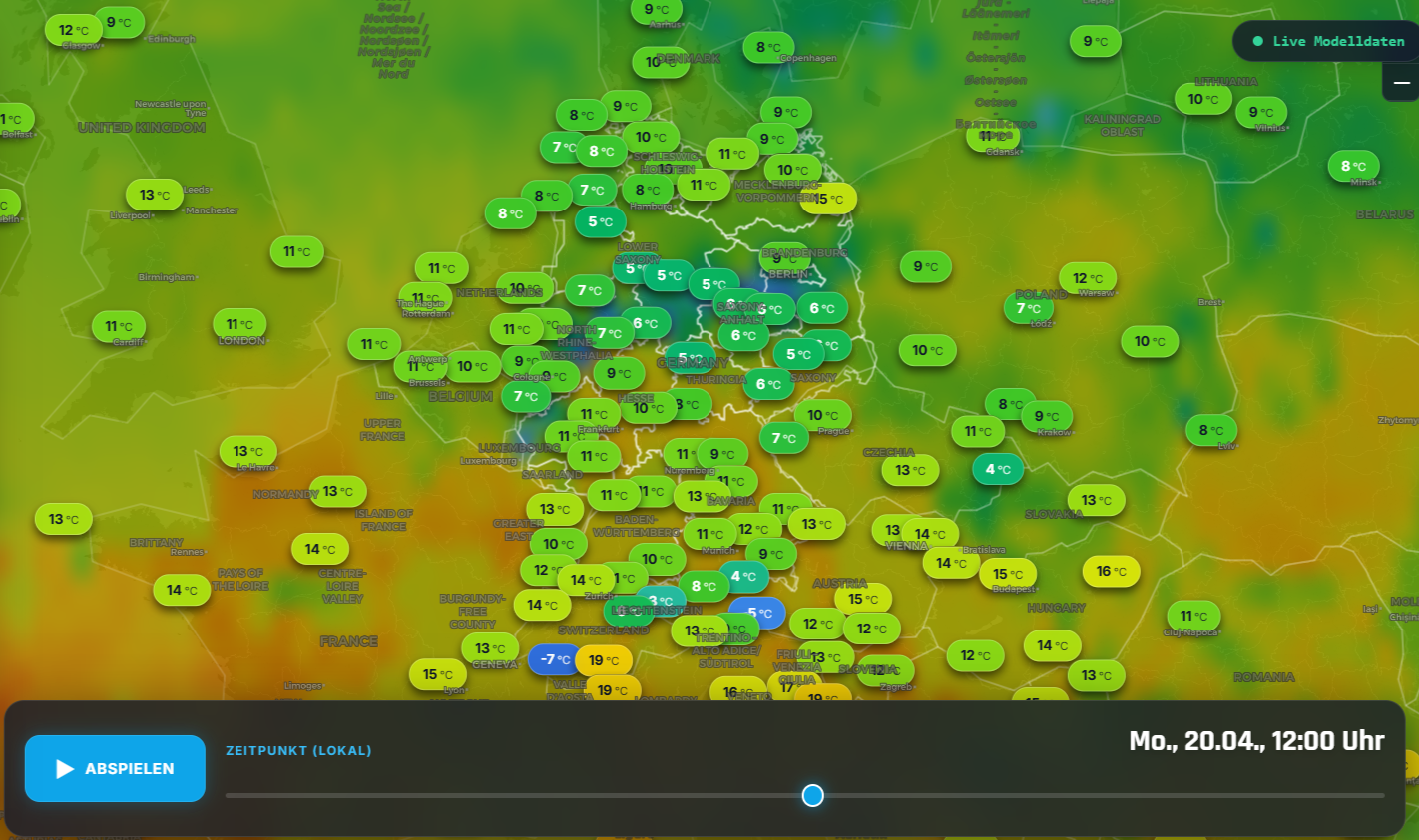 Interaktive-Wettermodelle-ICON-ECMWF-GFS-Meteozentrale-04-19-2026_03_30_PM Dauerregen in Sachsen und Brandenburg, lokaler Schneefall in Norddeutschland