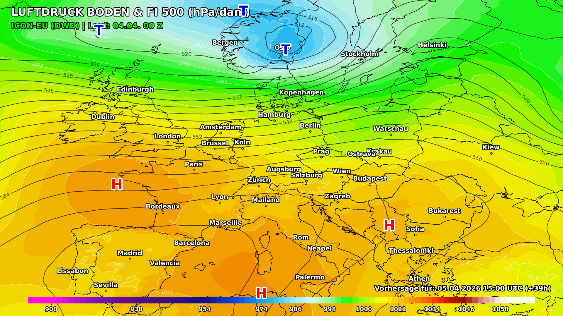 pmsl_2026-04-05_1500_39h Wo bleibt es zu den Osterfeuern heute und morgen trocken? Ostereiersuche im Regen?