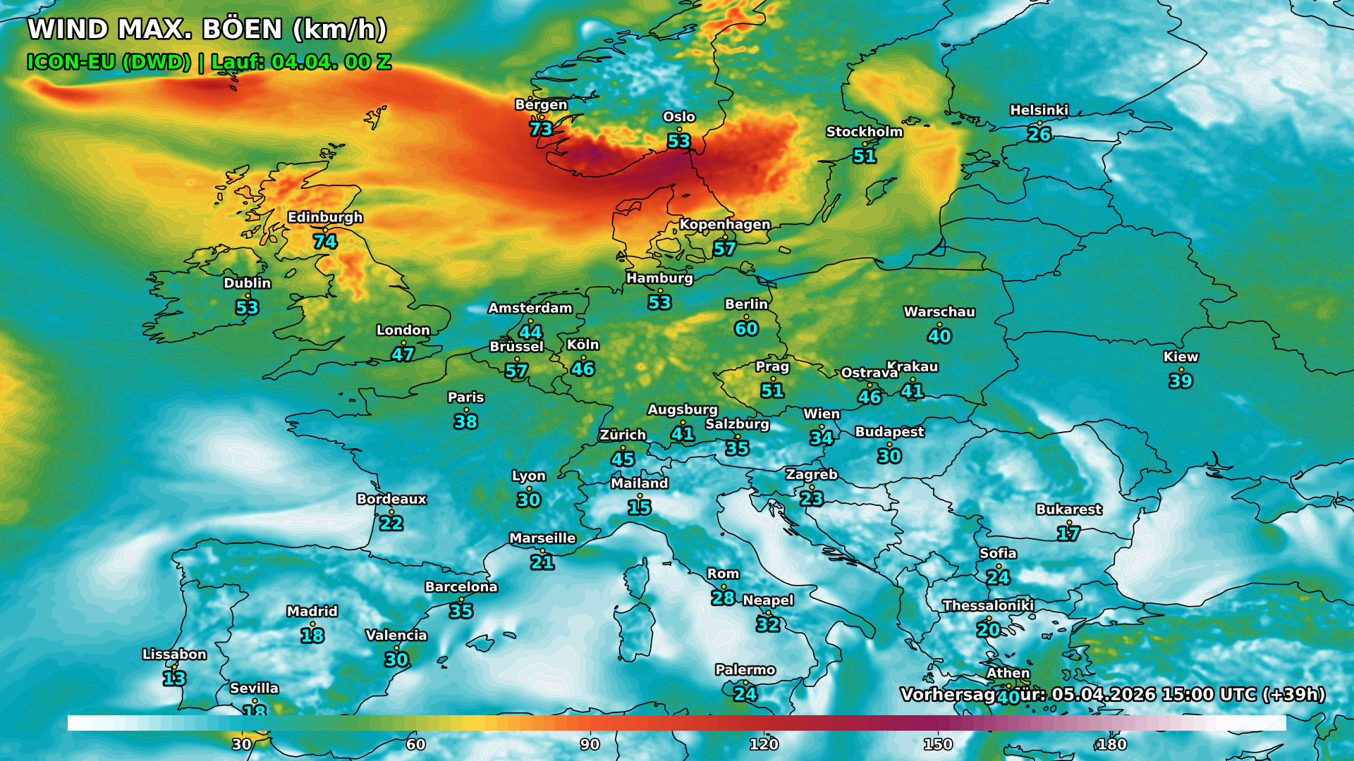 vmax_2026-04-05_1500_39h Wo bleibt es zu den Osterfeuern heute und morgen trocken? Ostereiersuche im Regen?