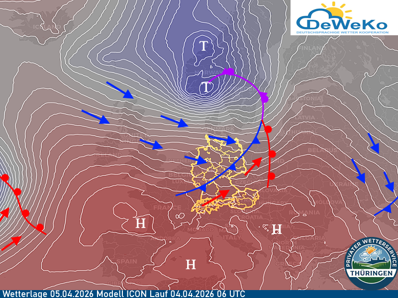 wetterlage-05042026 Wetterlage zeigt sich an den Ostertagen leicht wechselhaft 